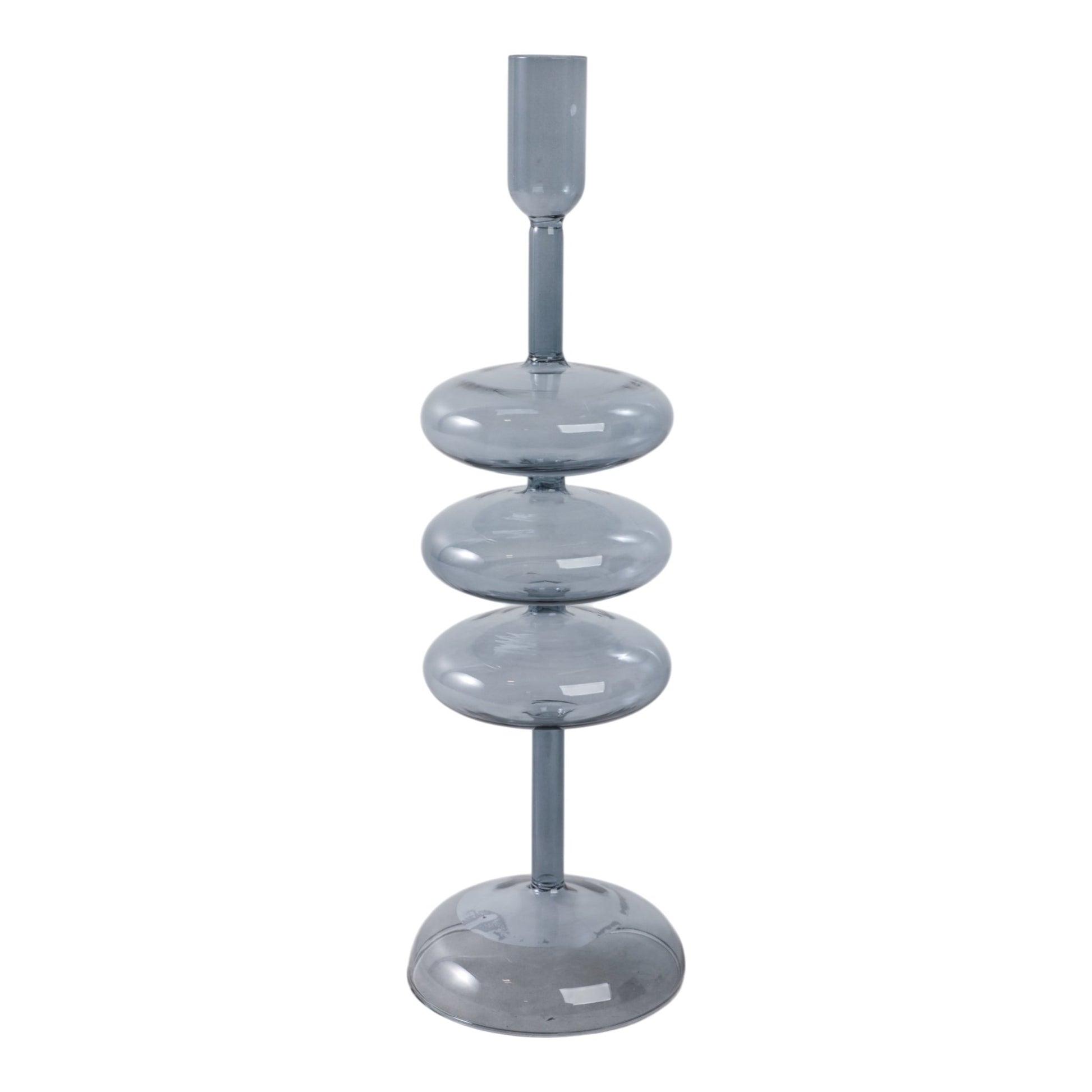 13X4" RETRO BUBBLE TAPER HOLDER, BLUE Candle Holders| Sagebrook Home