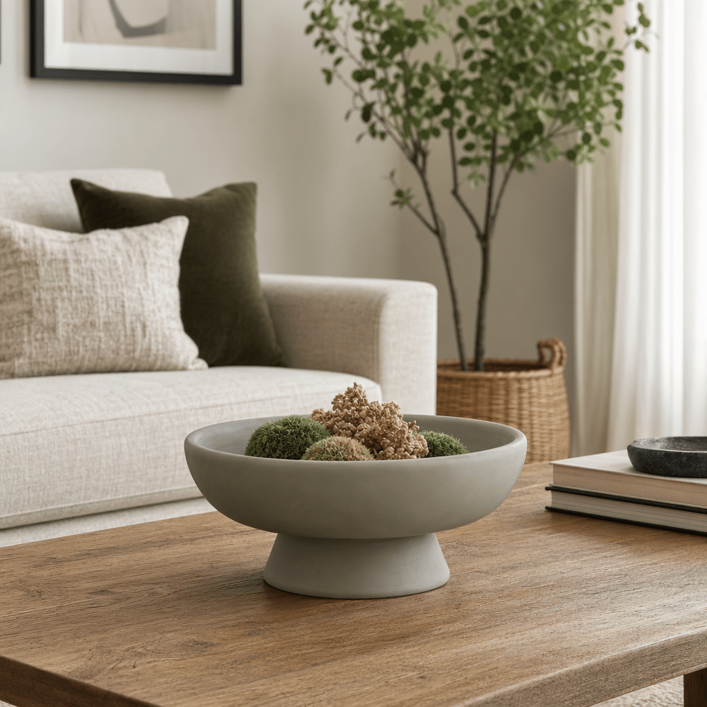 13x5" Terracotta Bowl On Pedestal, Sage Green Bowl| Sagebrook Home
