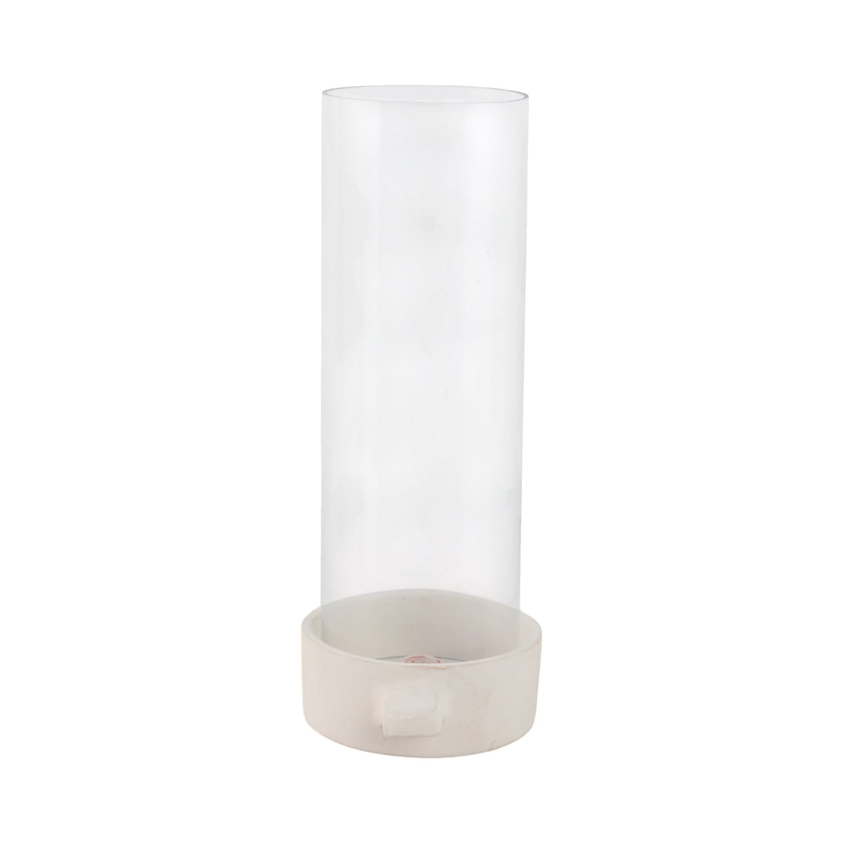 13x7" Terracotta Hurricane Taper Holder, White Candle Holders| Sagebrook Home