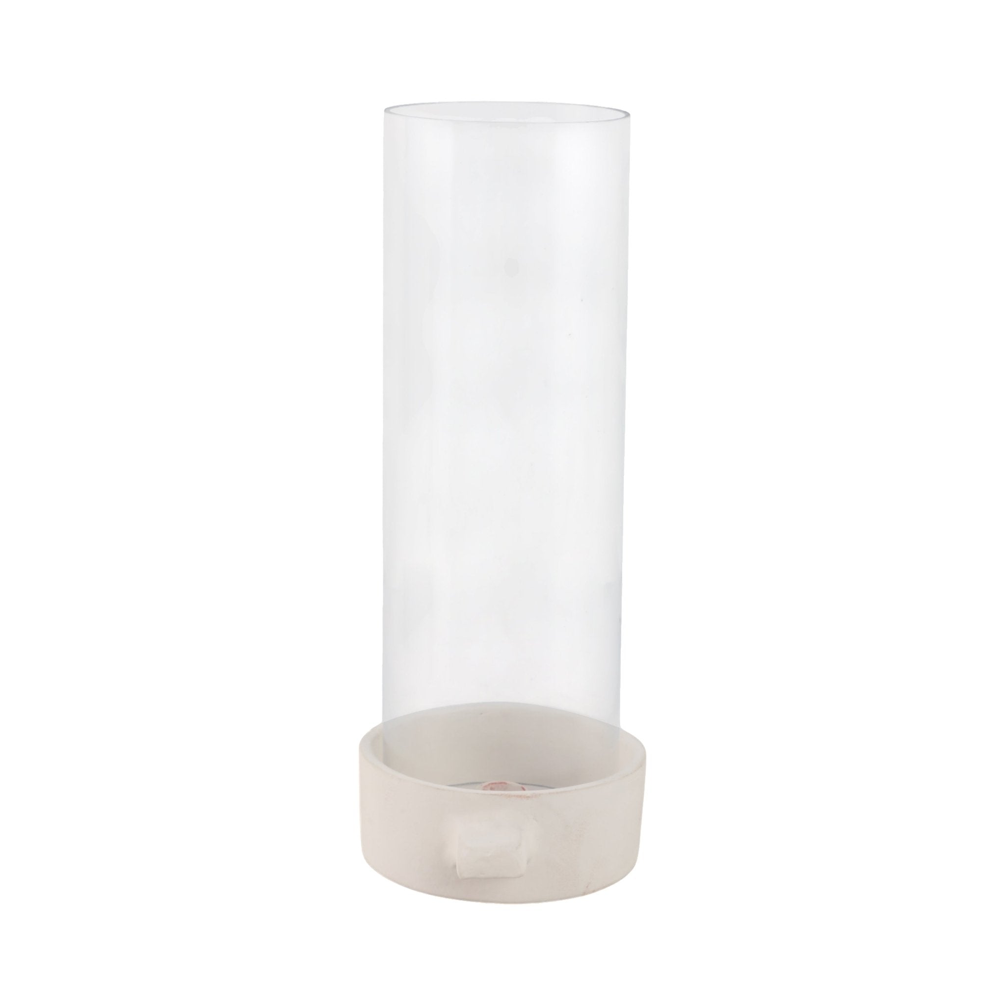 13x7" Terracotta Hurricane Taper Holder, White Candle Holders| Sagebrook Home