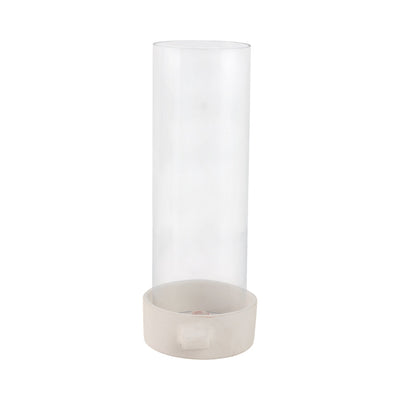 13x7" Terracotta Hurricane Taper Holder, White - Al Rugaib Furniture