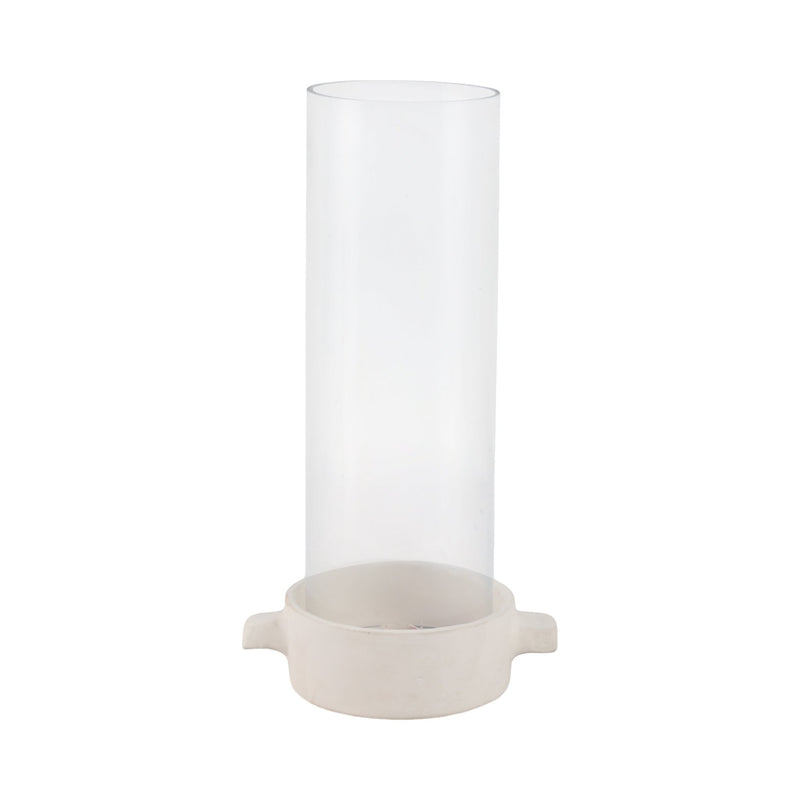 13x7" Terracotta Hurricane Taper Holder, White - Al Rugaib Furniture