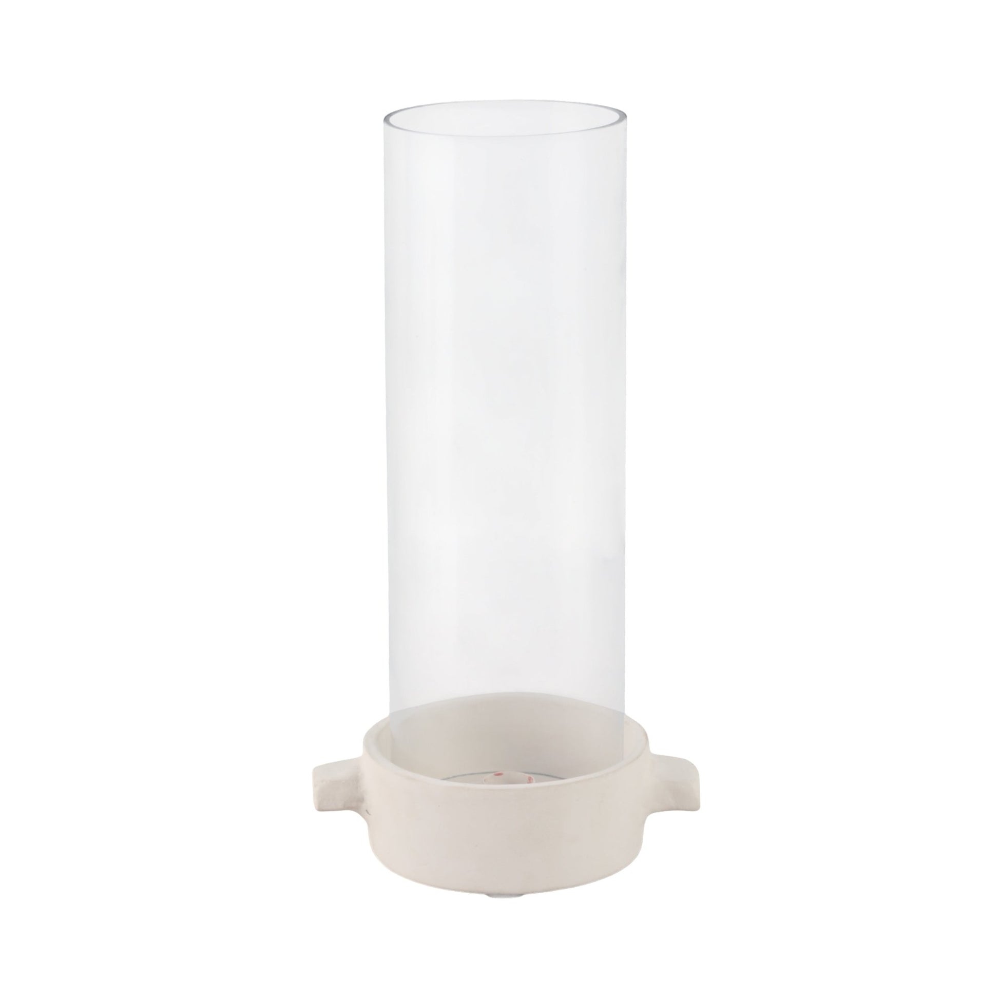 13x7" Terracotta Hurricane Taper Holder, White Candle Holders| Sagebrook Home