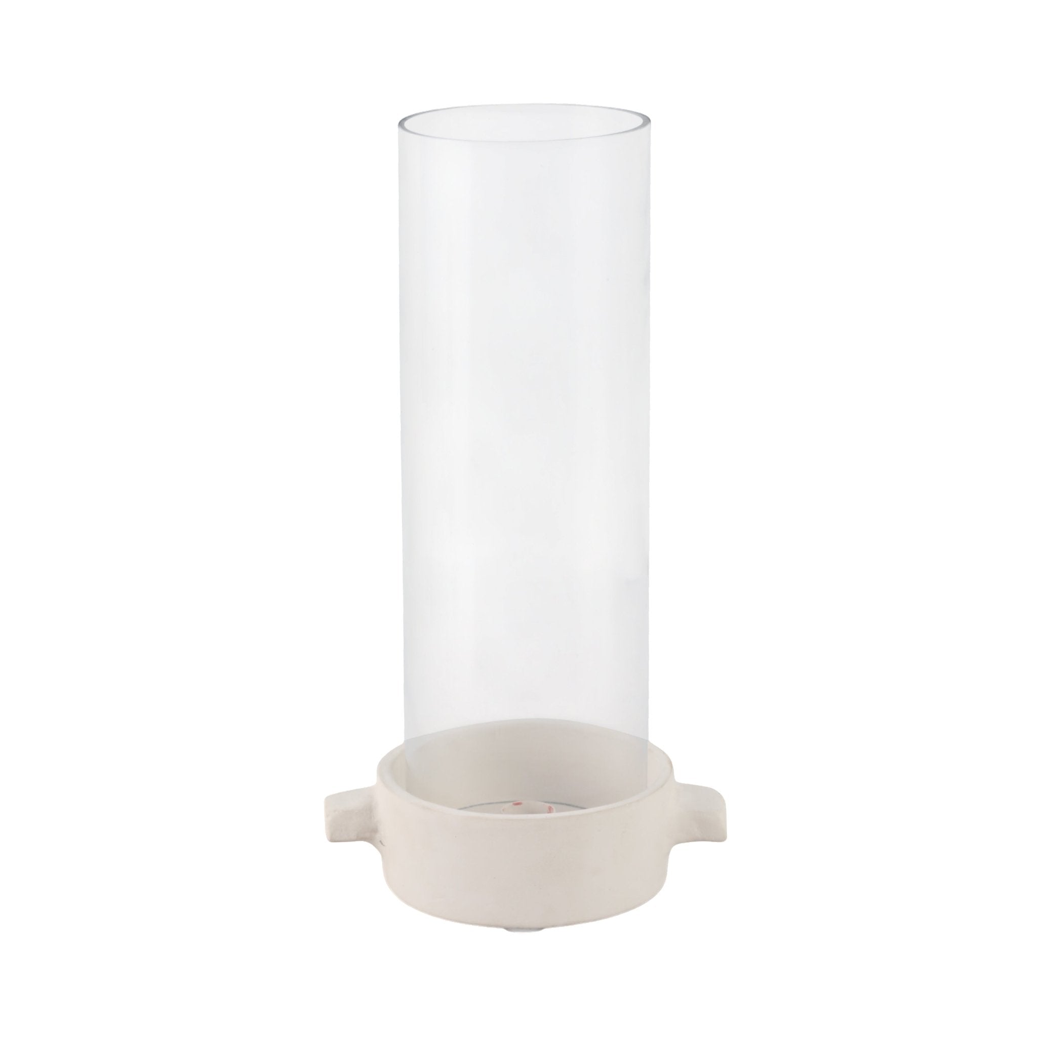 13x7" Terracotta Hurricane Taper Holder, White Candle Holders| Sagebrook Home