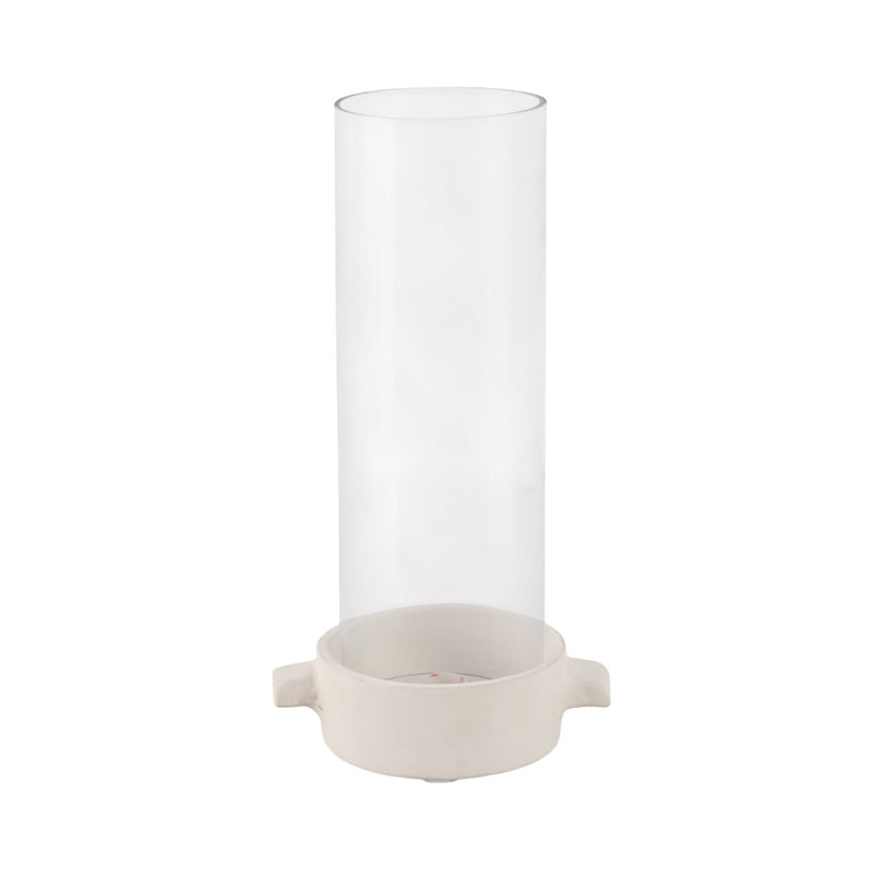 13x7" Terracotta Hurricane Taper Holder, White - Al Rugaib Furniture