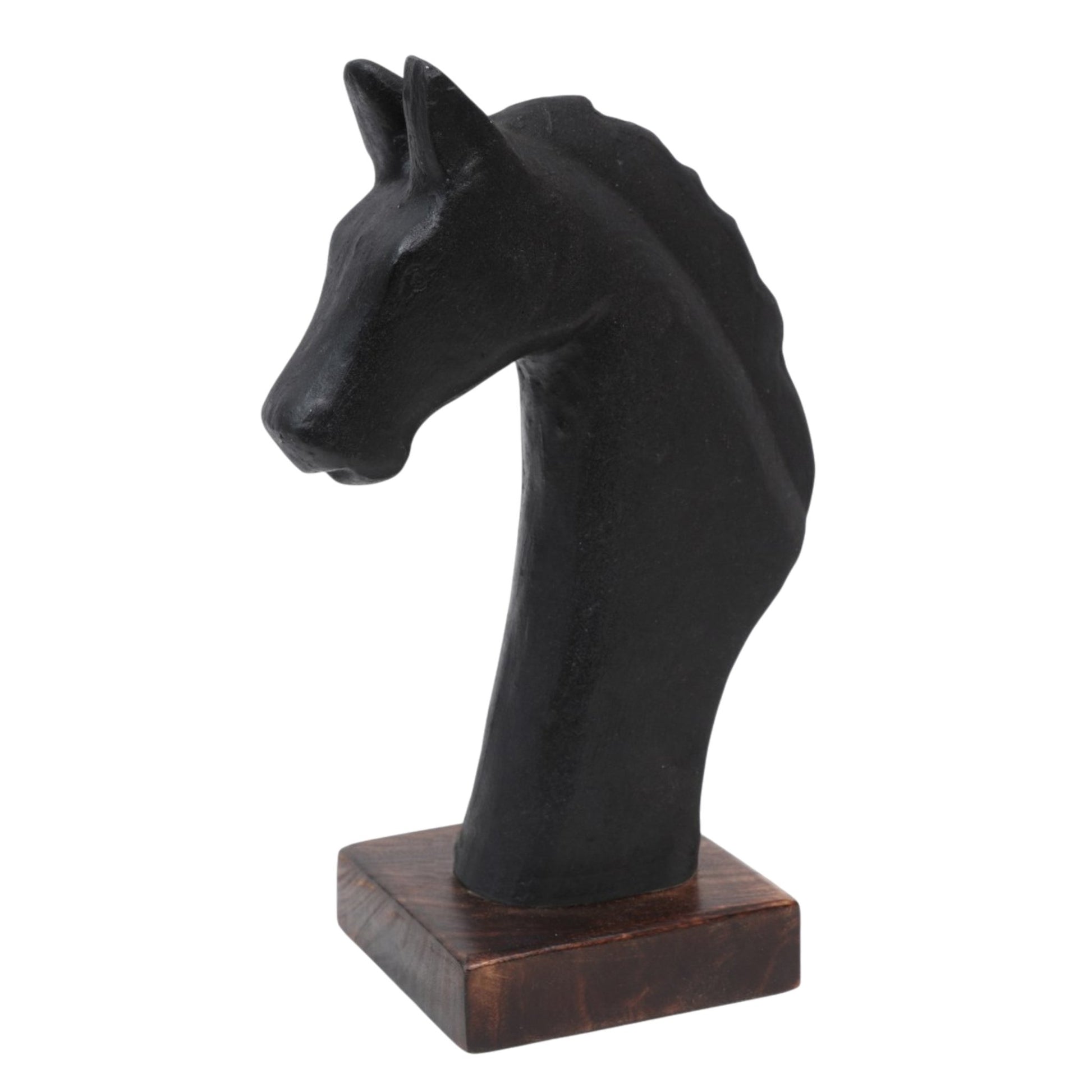 13x8" Paper Mache Horse Bust, Black/brown Table Decors| Sagebrook Home