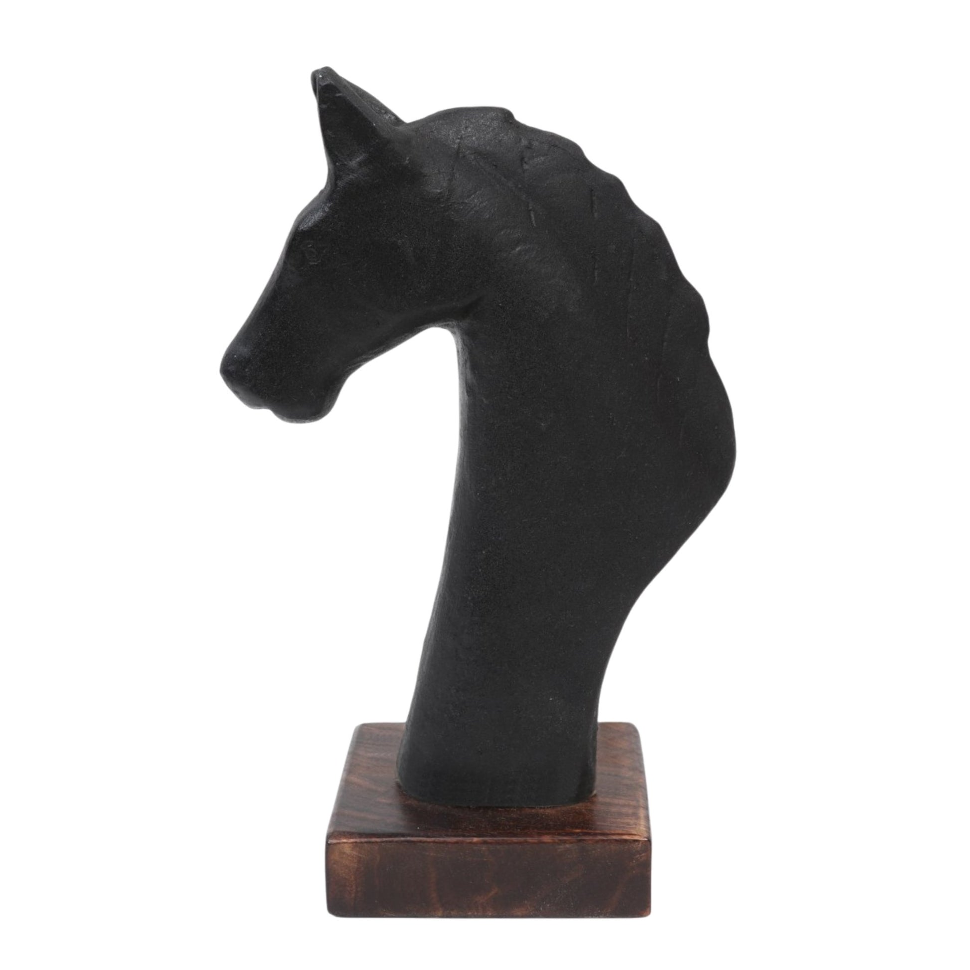 13x8" Paper Mache Horse Bust, Black/brown Table Decors| Sagebrook Home