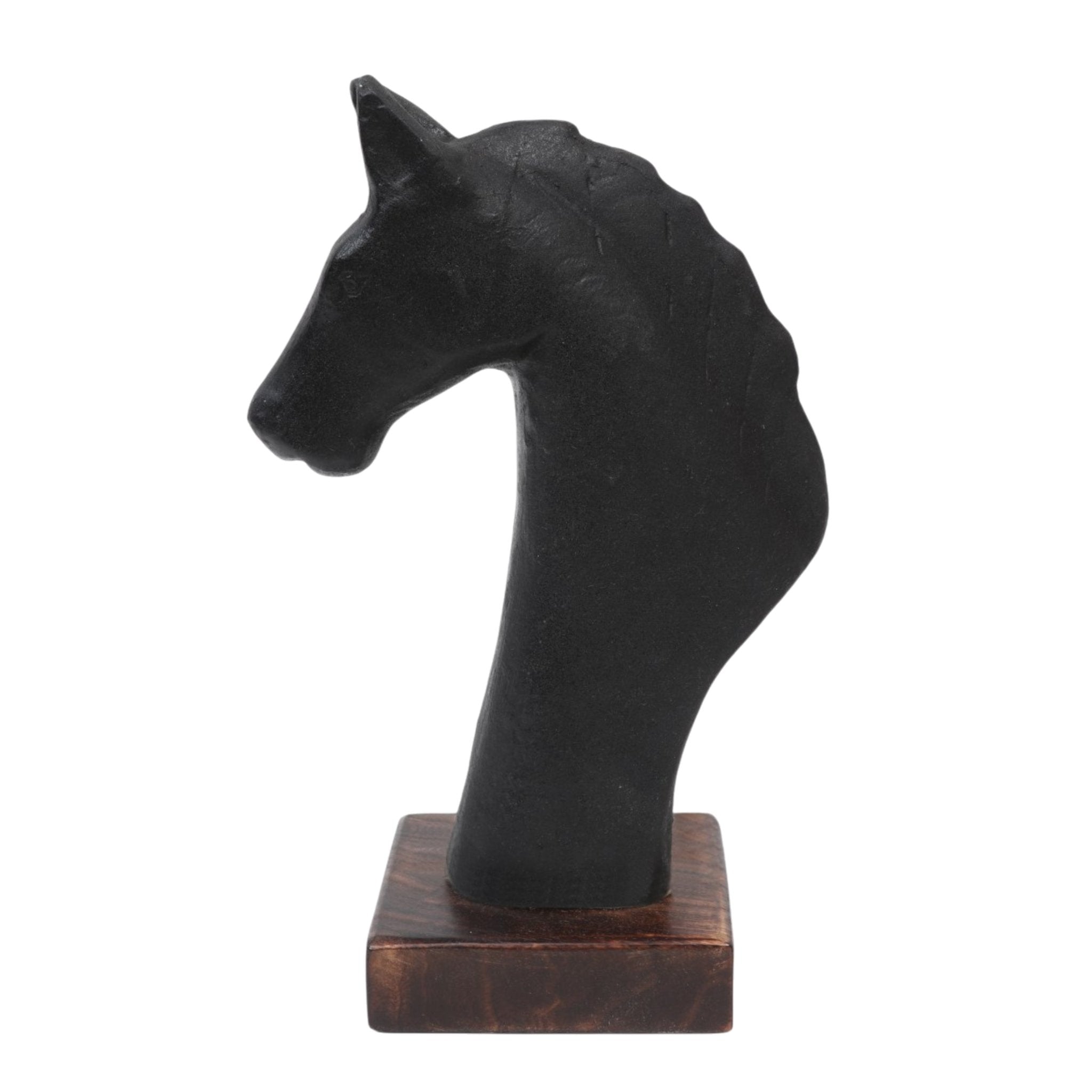 13x8" Paper Mache Horse Bust, Black/brown Table Decors| Sagebrook Home