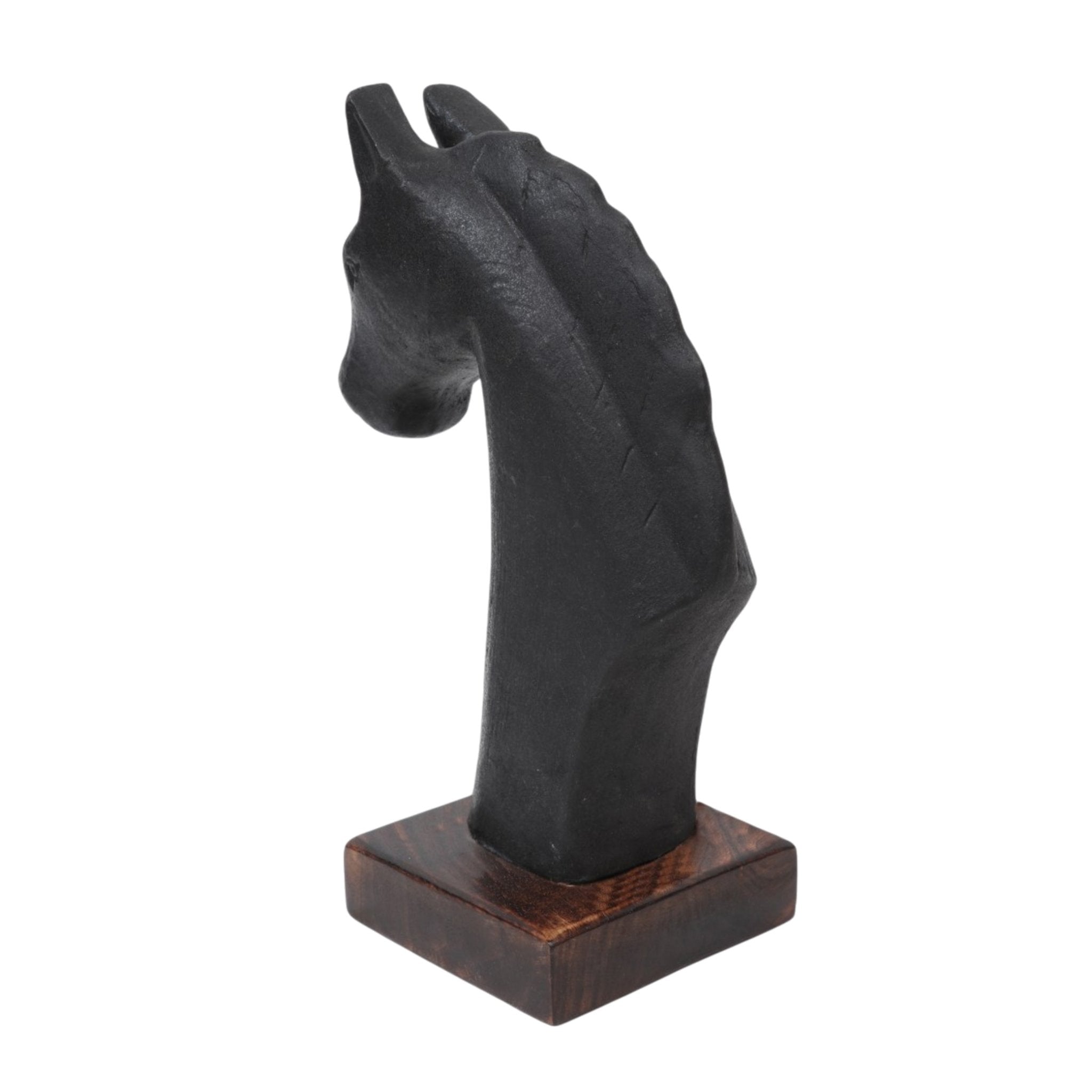 13x8" Paper Mache Horse Bust, Black/brown Table Decors| Sagebrook Home