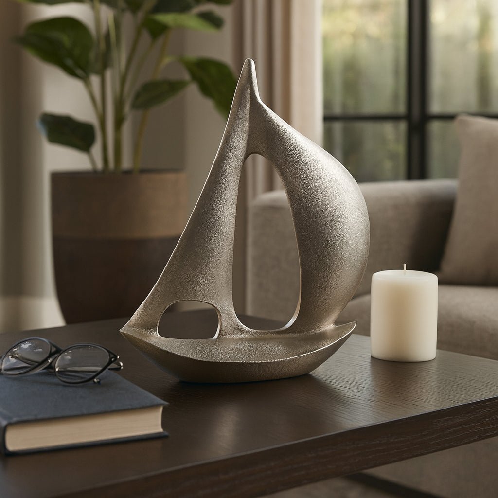 13x9" Metal Sail Boat, Silver Table Decors| Sagebrook Home