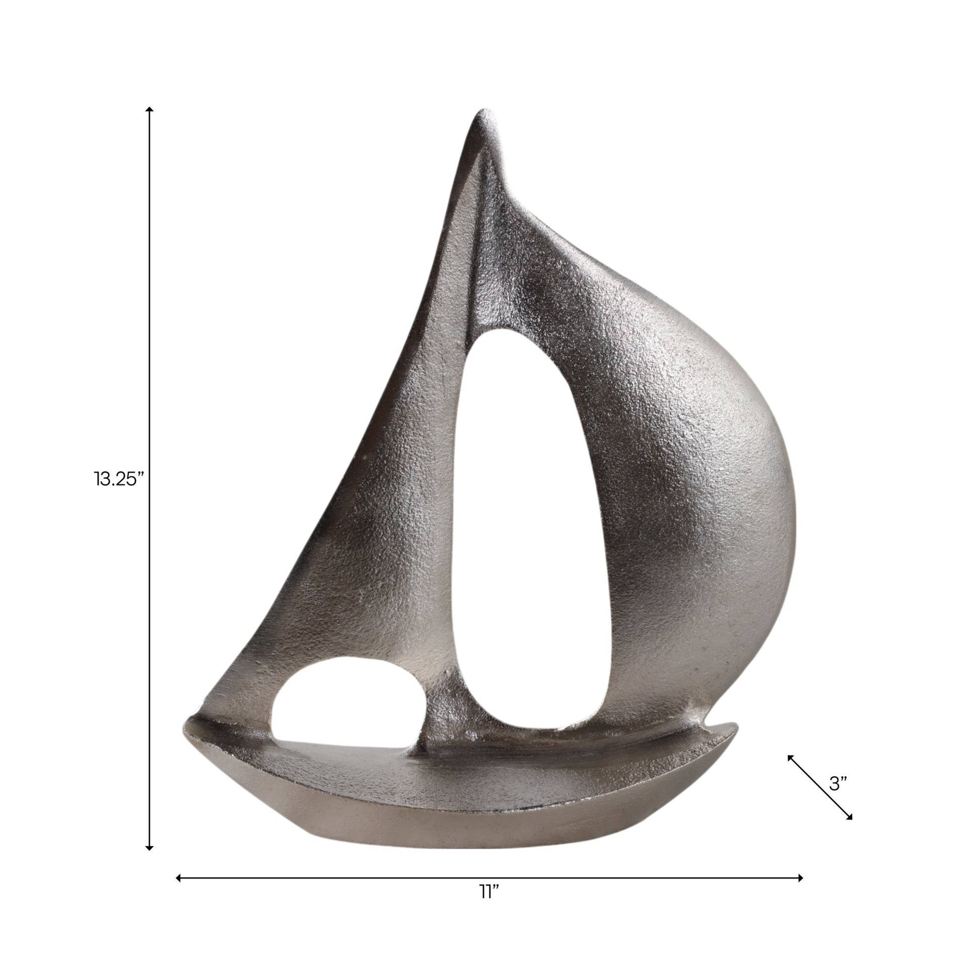 13x9" Metal Sail Boat, Silver Table Decors| Sagebrook Home