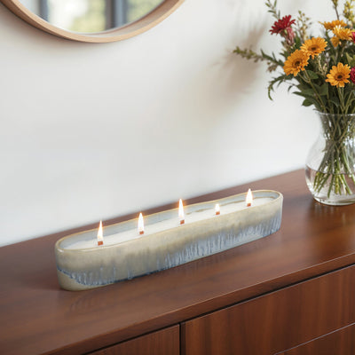 14", 15oz Blue Waves Marvoa Long Portugal Candle - Al Rugaib Furniture