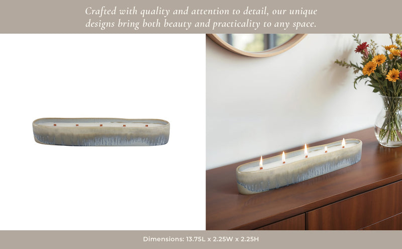 14", 15oz Blue Waves Marvoa Long Portugal Candle - Al Rugaib Furniture