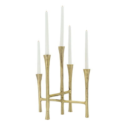 14" 5 - CANDLESTICKS STAND, GOLD - Al Rugaib Furniture