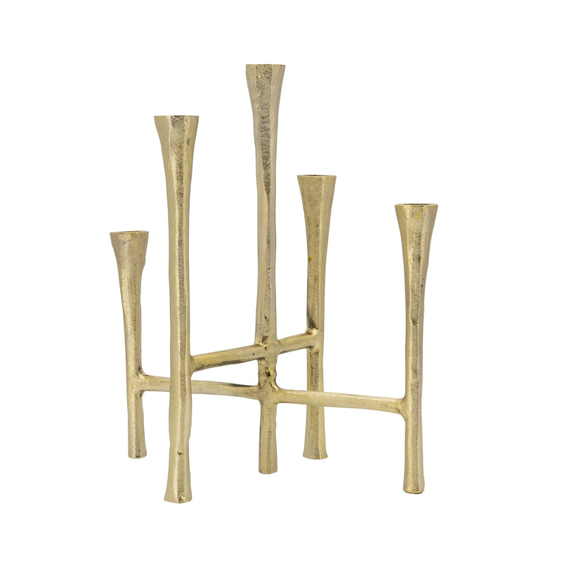 14" 5 - CANDLESTICKS STAND, GOLD - Al Rugaib Furniture