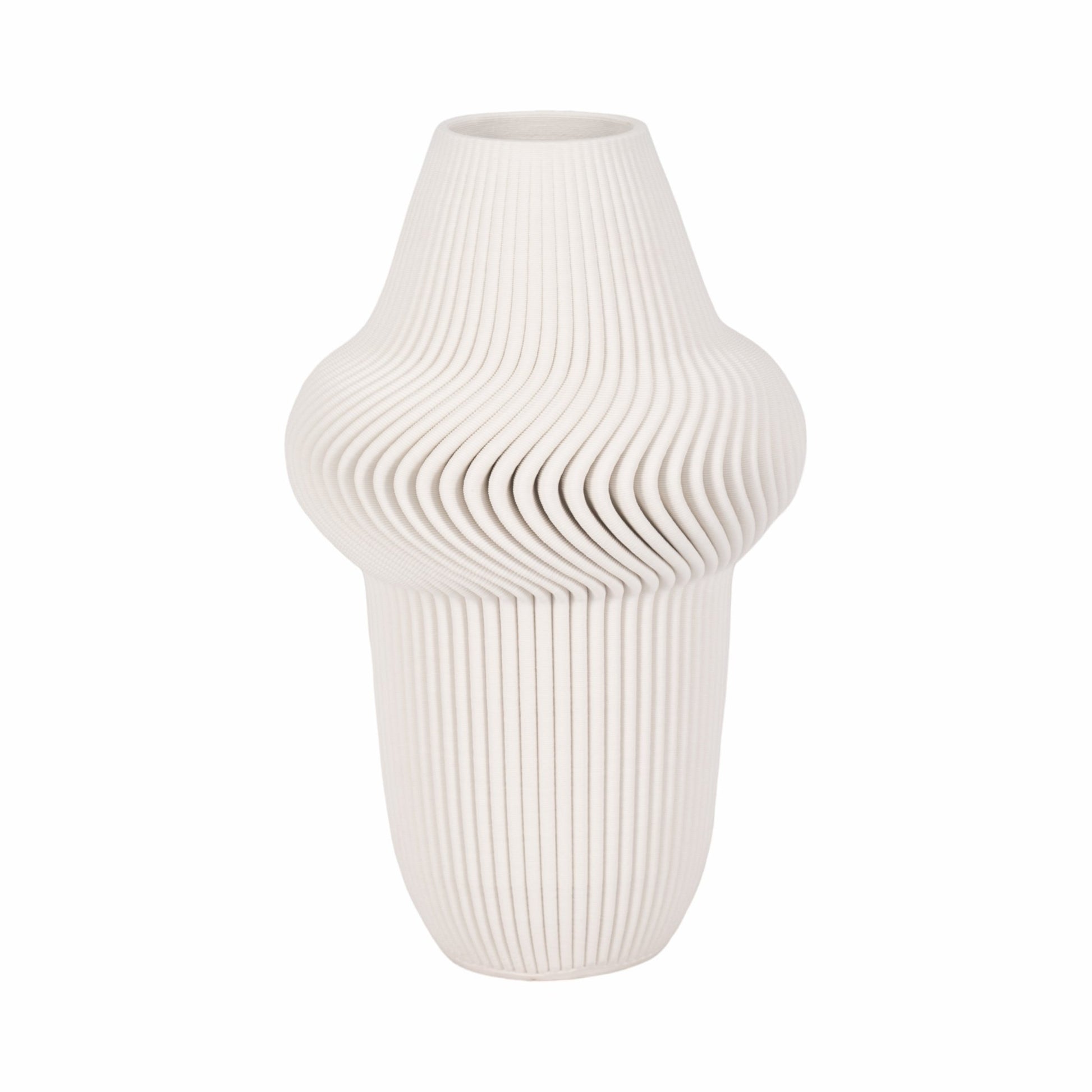 14" ANTILLES 3D PRINTED VASE, IVORY/BEIGE Vases and Jars| Sagebrook Home