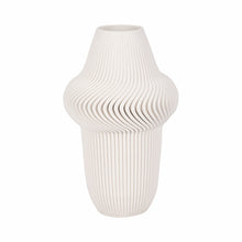 14" ANTILLES 3D PRINTED VASE, IVORY/BEIGE