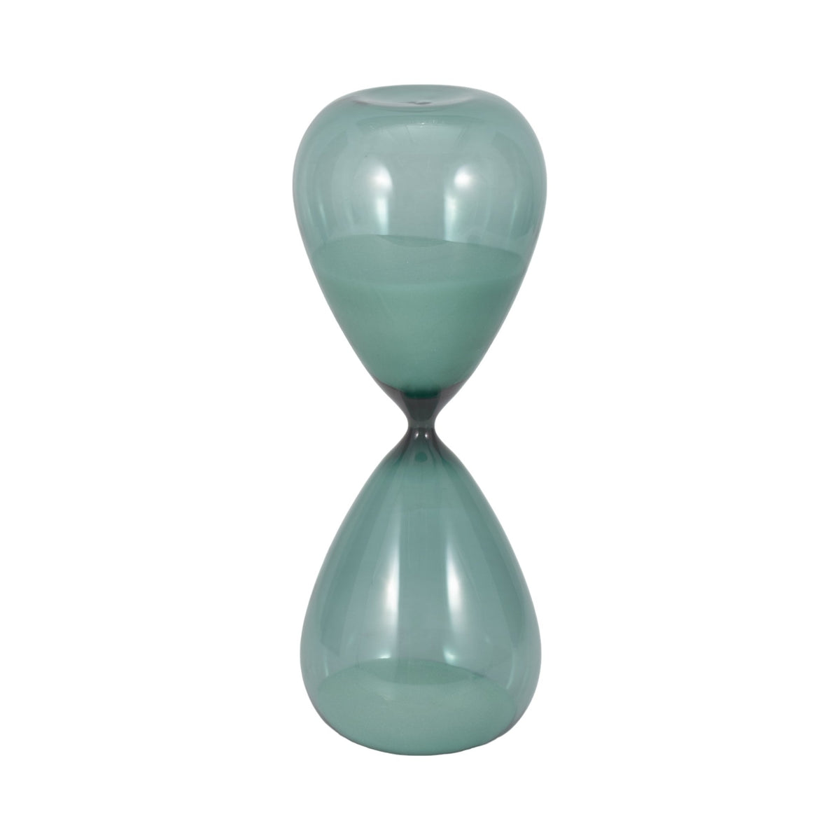 14" Bombora Small Teal Hourglass Table Decors| Sagebrook Home