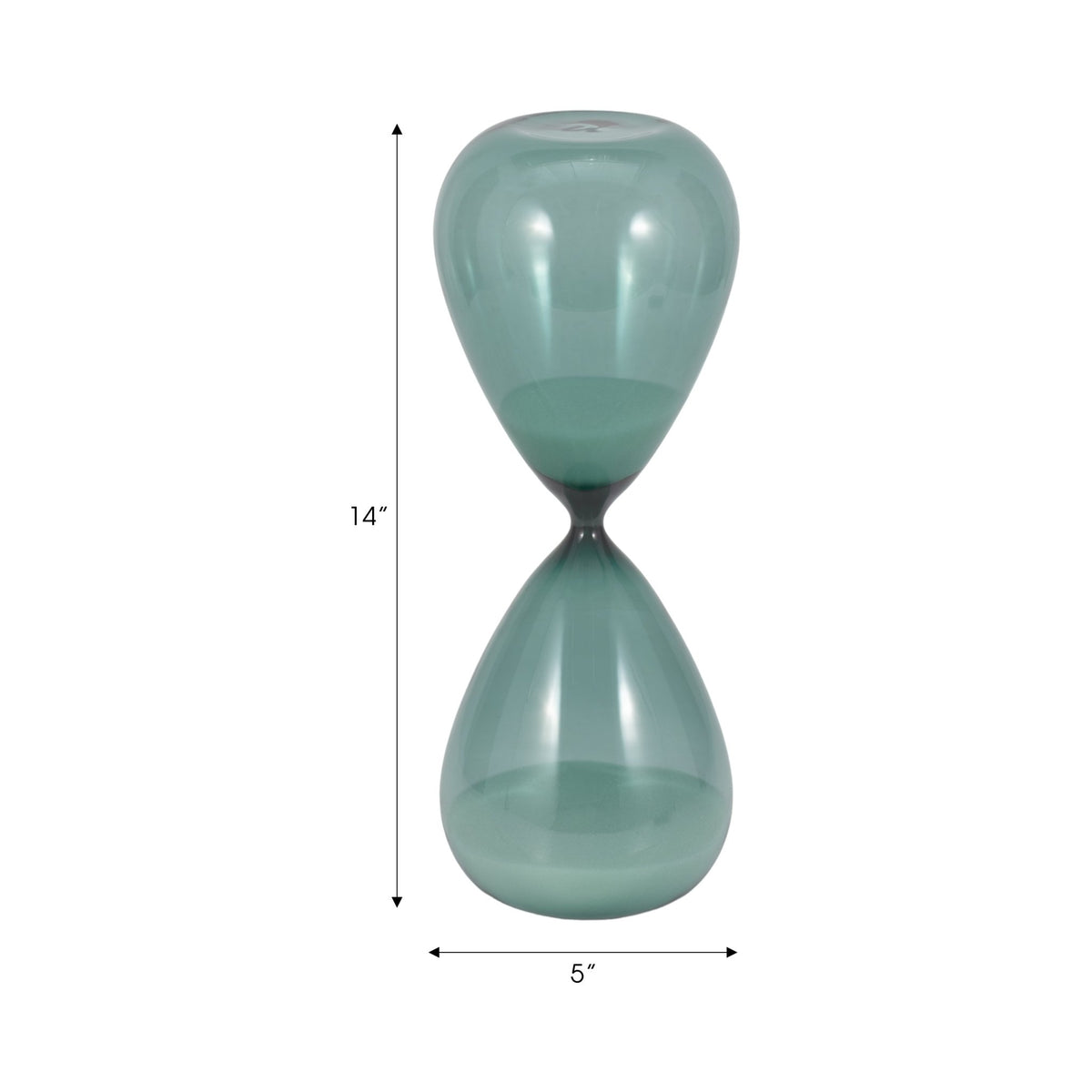 14" Bombora Small Teal Hourglass Table Decors| Sagebrook Home