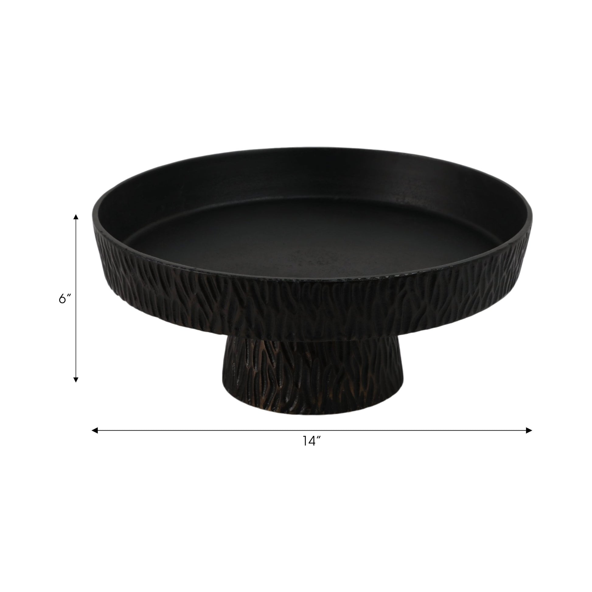 14" Cali Metal Pedestal Tray, Black Table Decors| Sagebrook Home