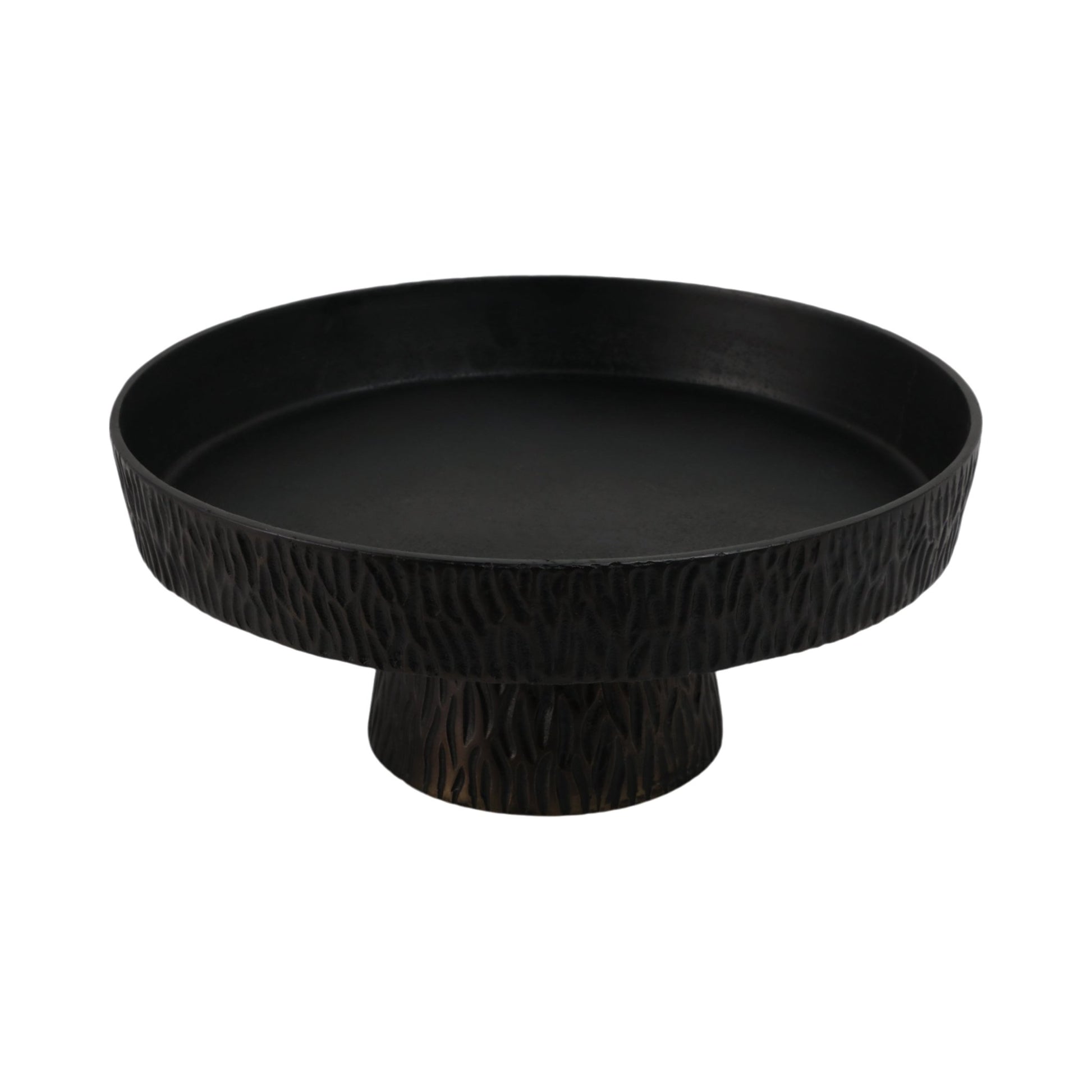 14" Cali Metal Pedestal Tray, Black Table Decors| Sagebrook Home
