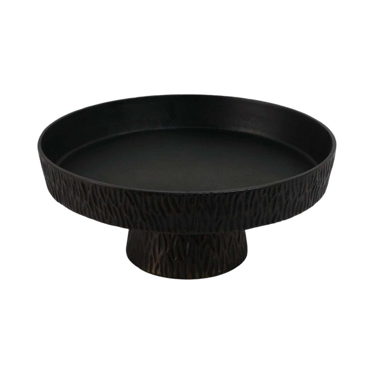 14" Cali Metal Pedestal Tray, Black Table Decors| Sagebrook Home