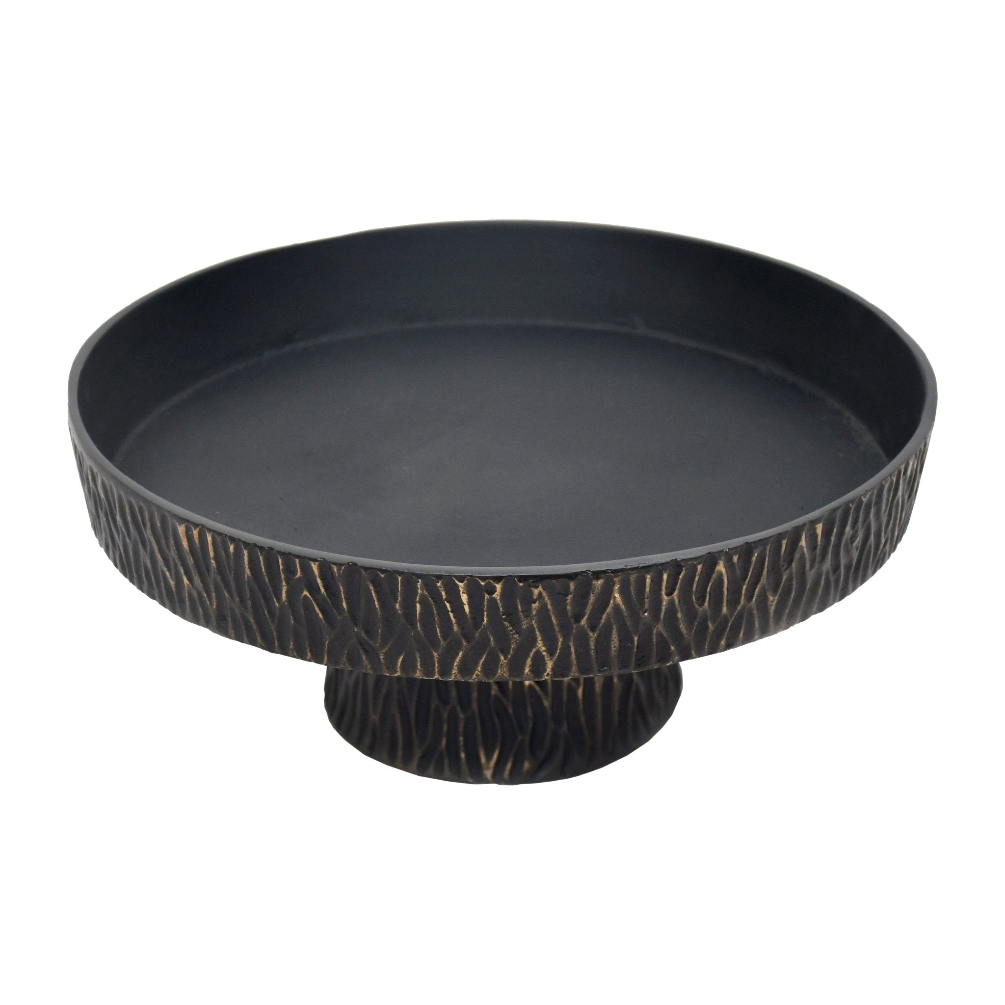 14" Cali Metal Pedestal Tray, Black Table Decors| Sagebrook Home