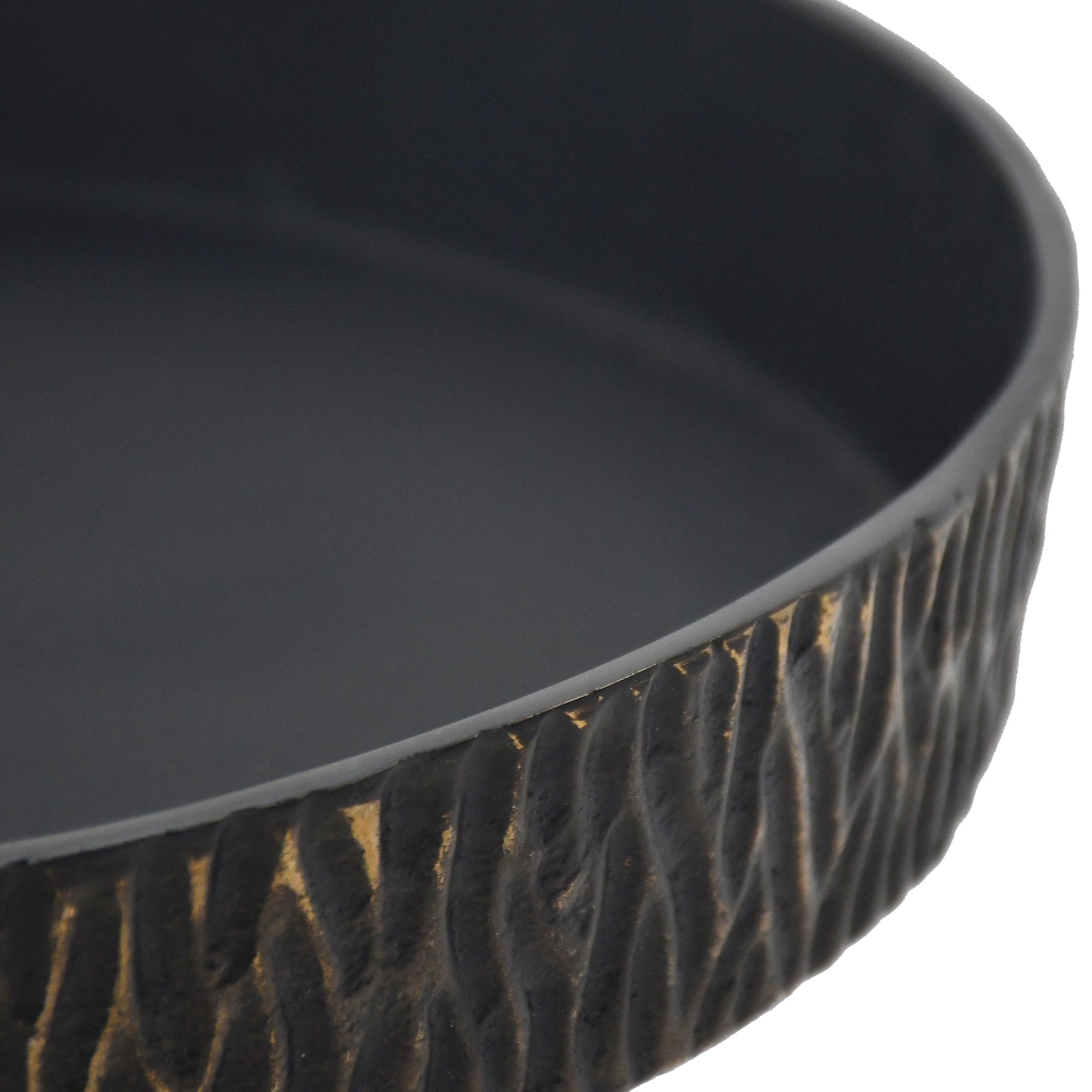 14" Cali Metal Pedestal Tray, Black Table Decors| Sagebrook Home
