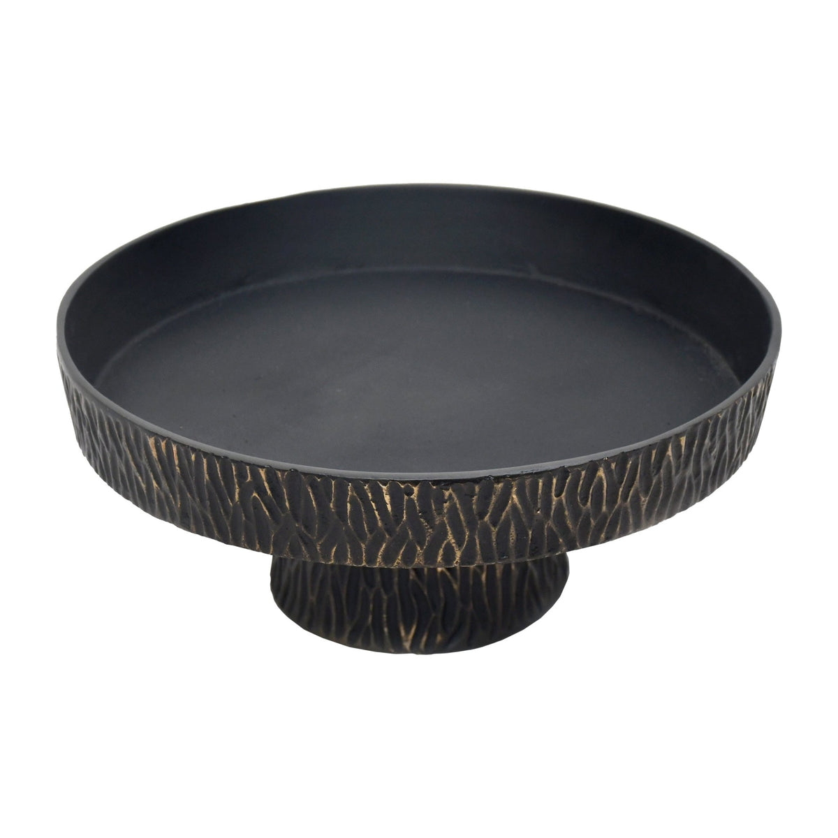 14" Cali Metal Pedestal Tray, Black Table Decors| Sagebrook Home