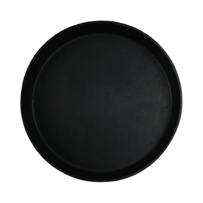 14" Cali Metal Pedestal Tray, Black - Al Rugaib Furniture