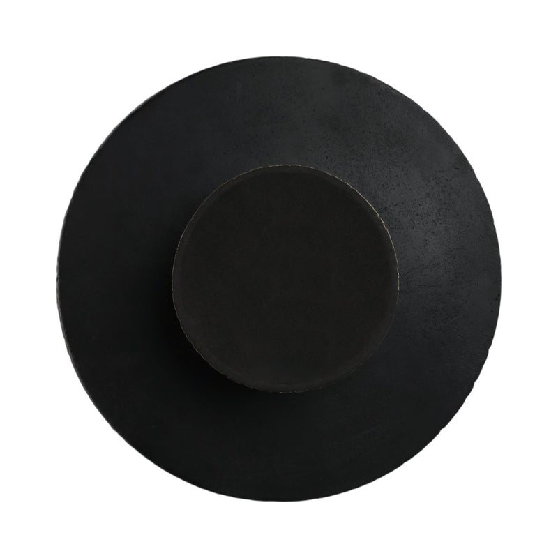 14" Cali Metal Pedestal Tray, Black - Al Rugaib Furniture