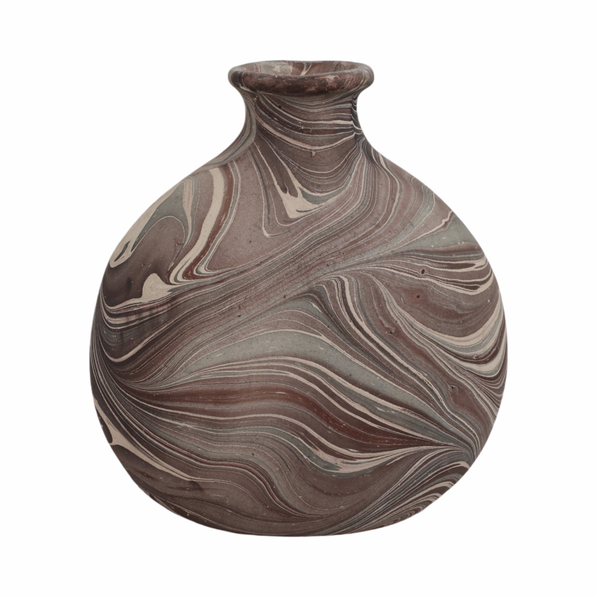 14" CARRANA MEDIUM BROWN ECOMIX VASE Vases and Jars| Sagebrook Home