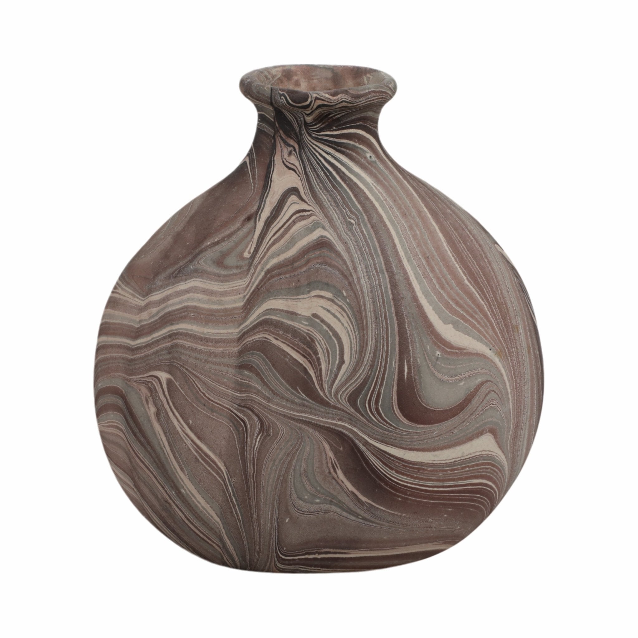 14" CARRANA MEDIUM BROWN ECOMIX VASE Vases and Jars| Sagebrook Home