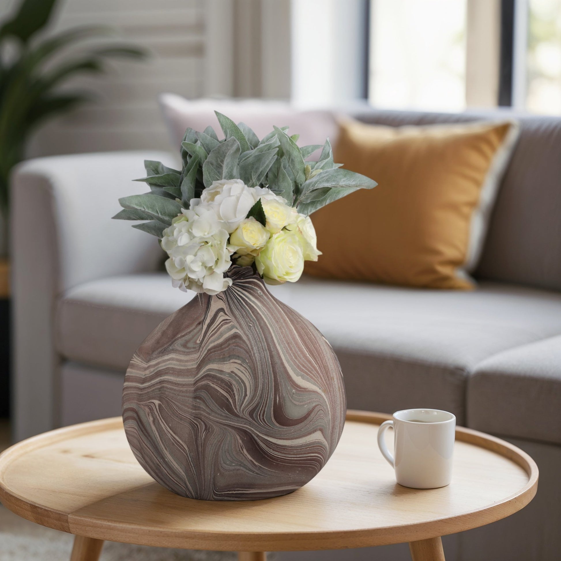 14" CARRANA MEDIUM BROWN ECOMIX VASE Vases and Jars| Sagebrook Home