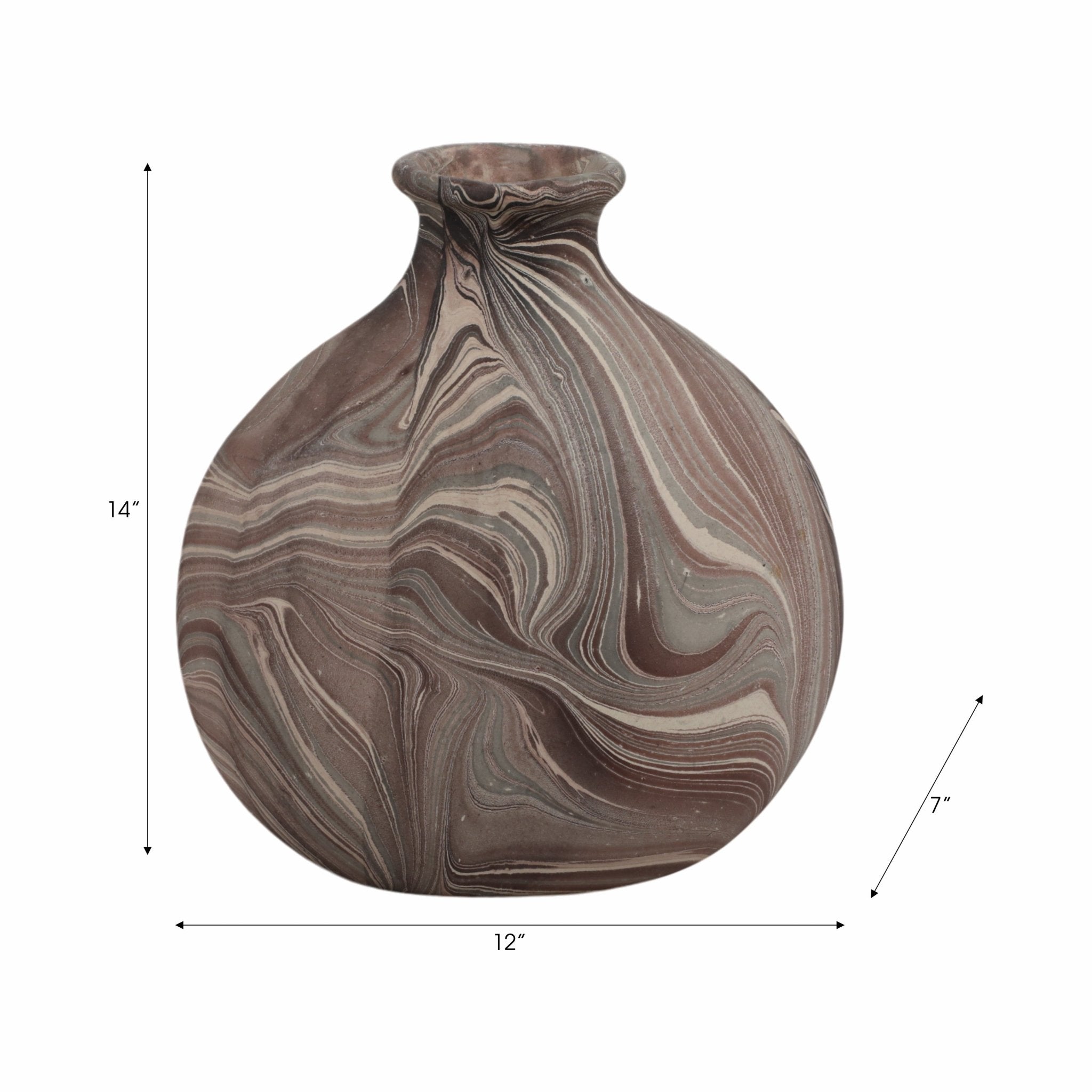 14" CARRANA MEDIUM BROWN ECOMIX VASE Vases and Jars| Sagebrook Home