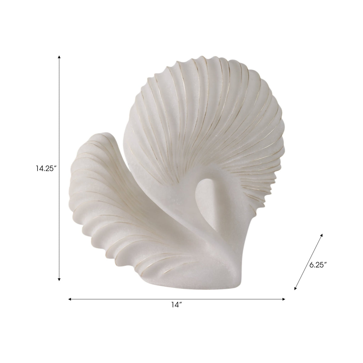 14" EVANSTON QUARTZ RESIN SHELL STATUARY, WHITE Table Decors| Sagebrook Home