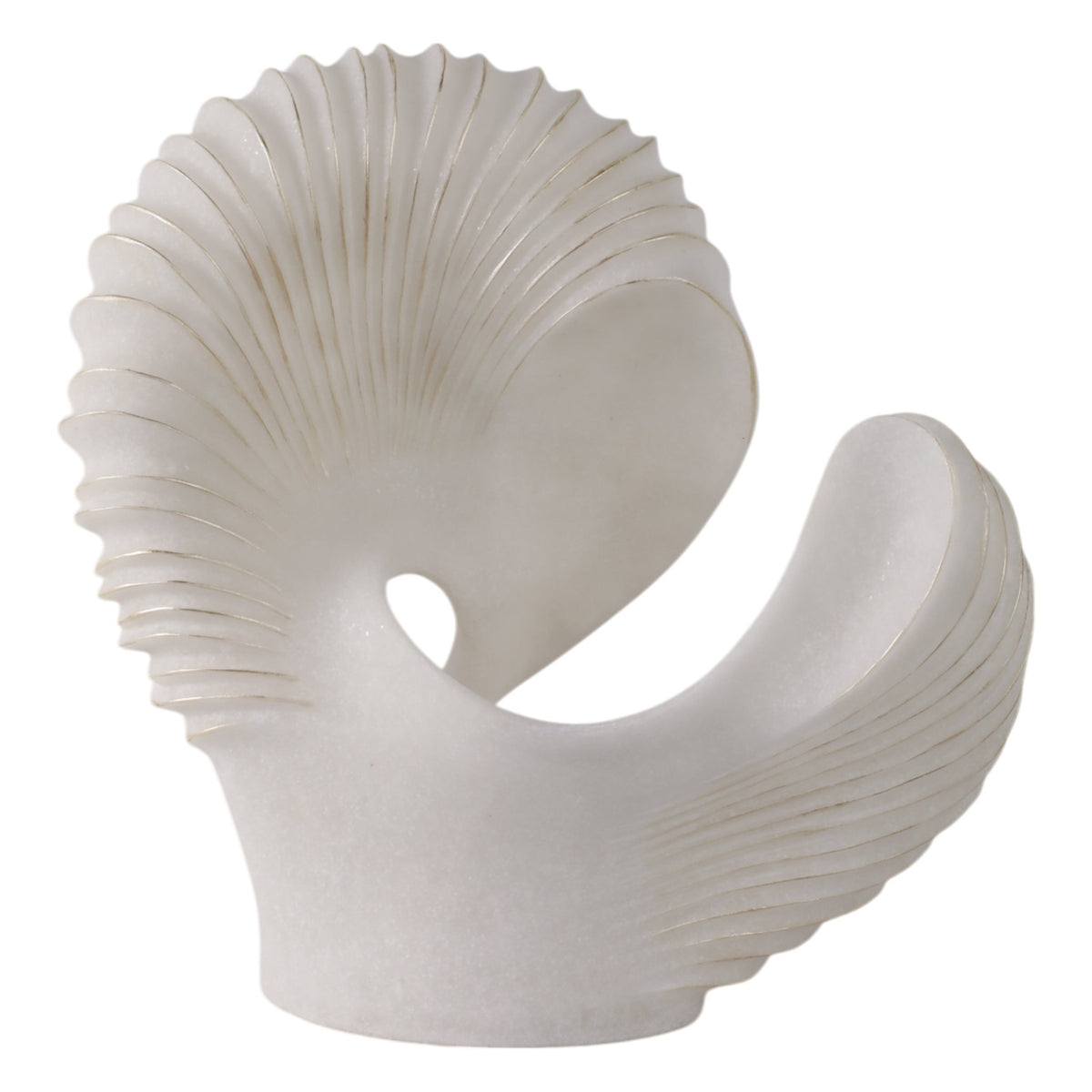 14" EVANSTON QUARTZ RESIN SHELL STATUARY, WHITE Table Decors| Sagebrook Home
