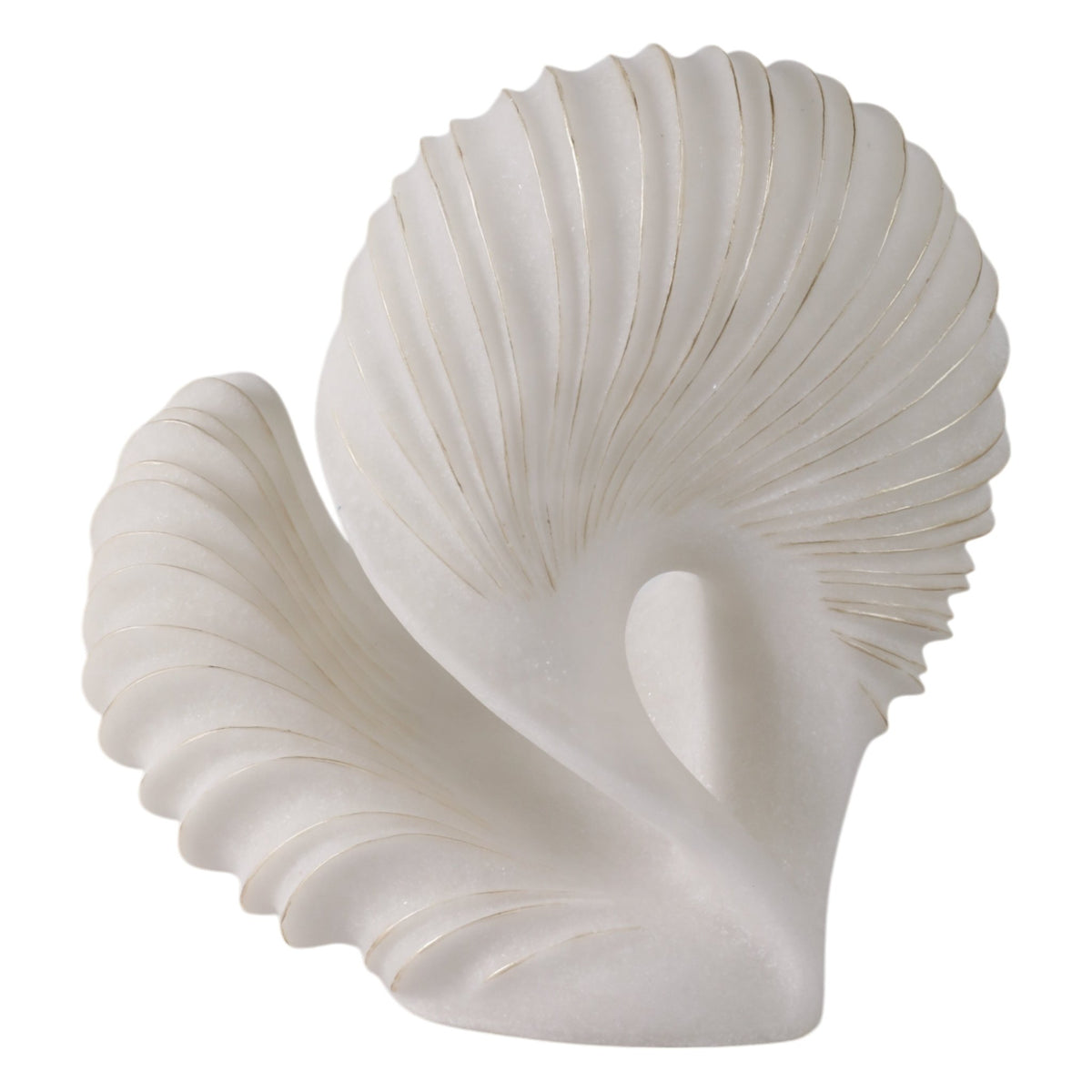 14" EVANSTON QUARTZ RESIN SHELL STATUARY, WHITE Table Decors| Sagebrook Home