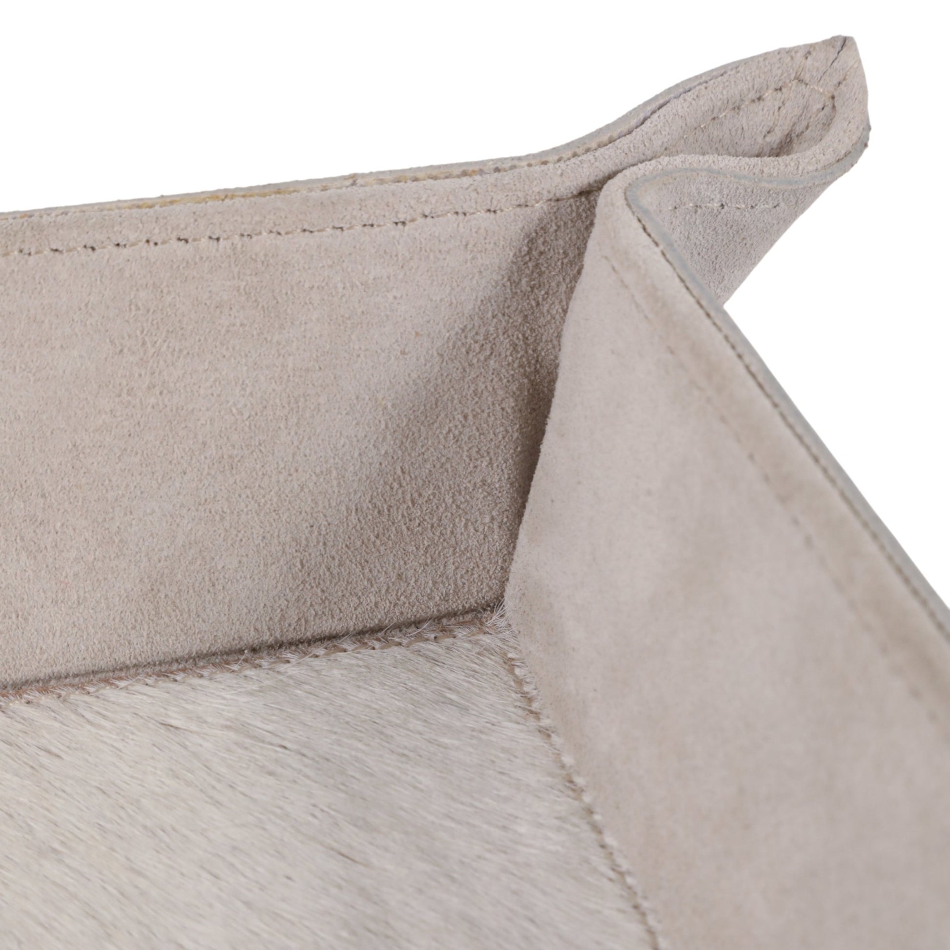 14" Girad Cream Suede And Hair On Hide Tray Tray| Sagebrook Home