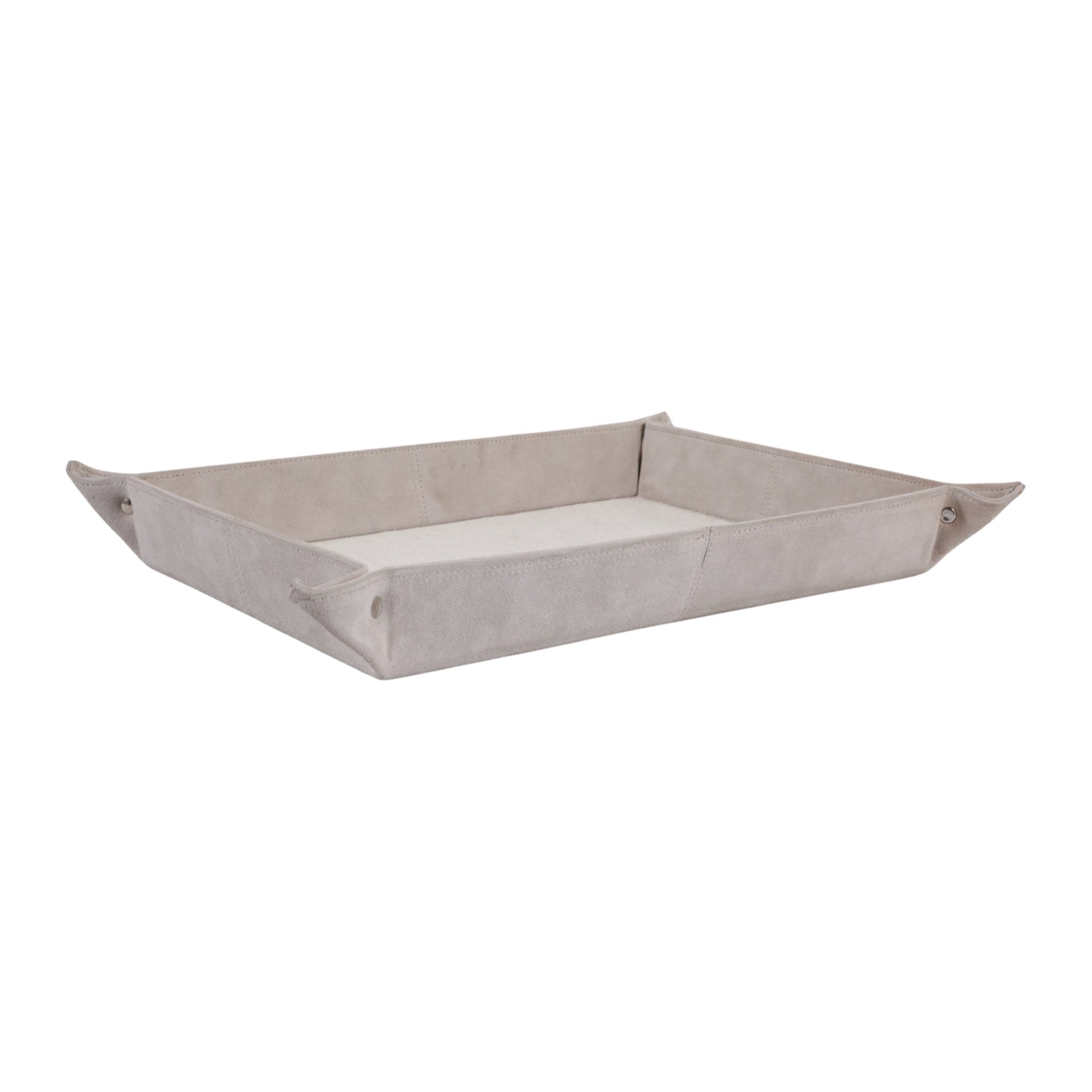 14" Girad Cream Suede And Hair On Hide Tray Tray| Sagebrook Home
