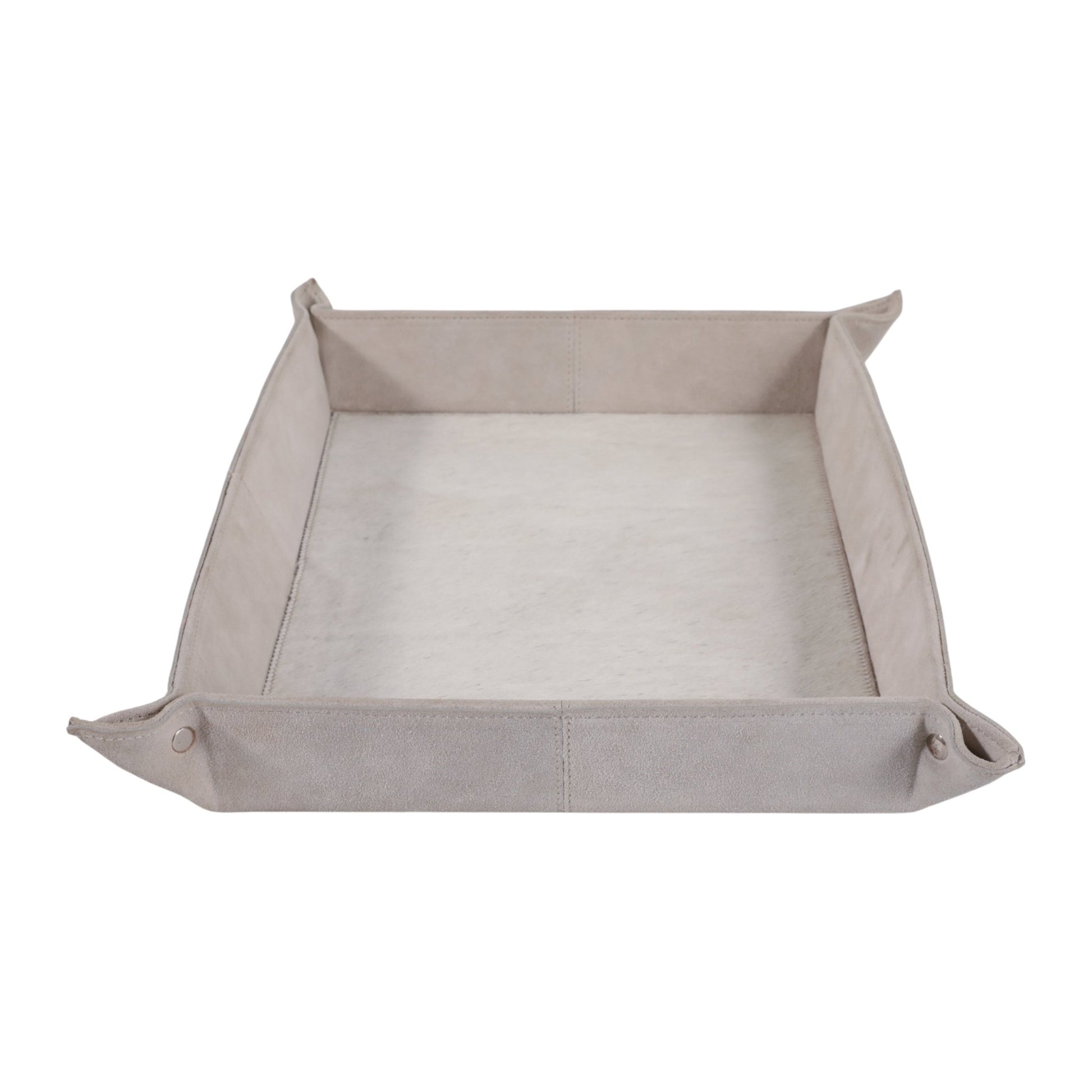 14" Girad Cream Suede And Hair On Hide Tray Tray| Sagebrook Home