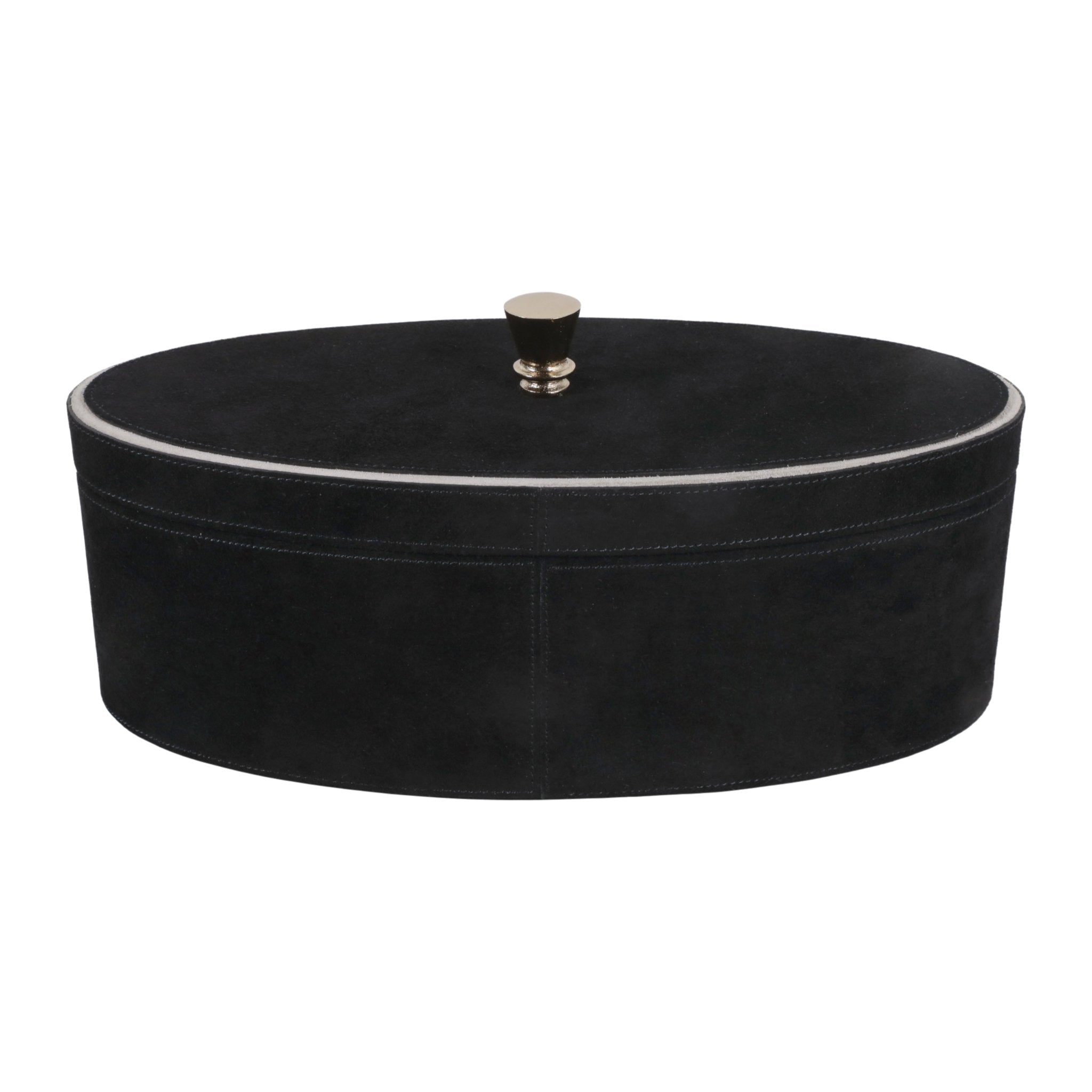 14" Gratiot Black Suede Box Box| Sagebrook Home