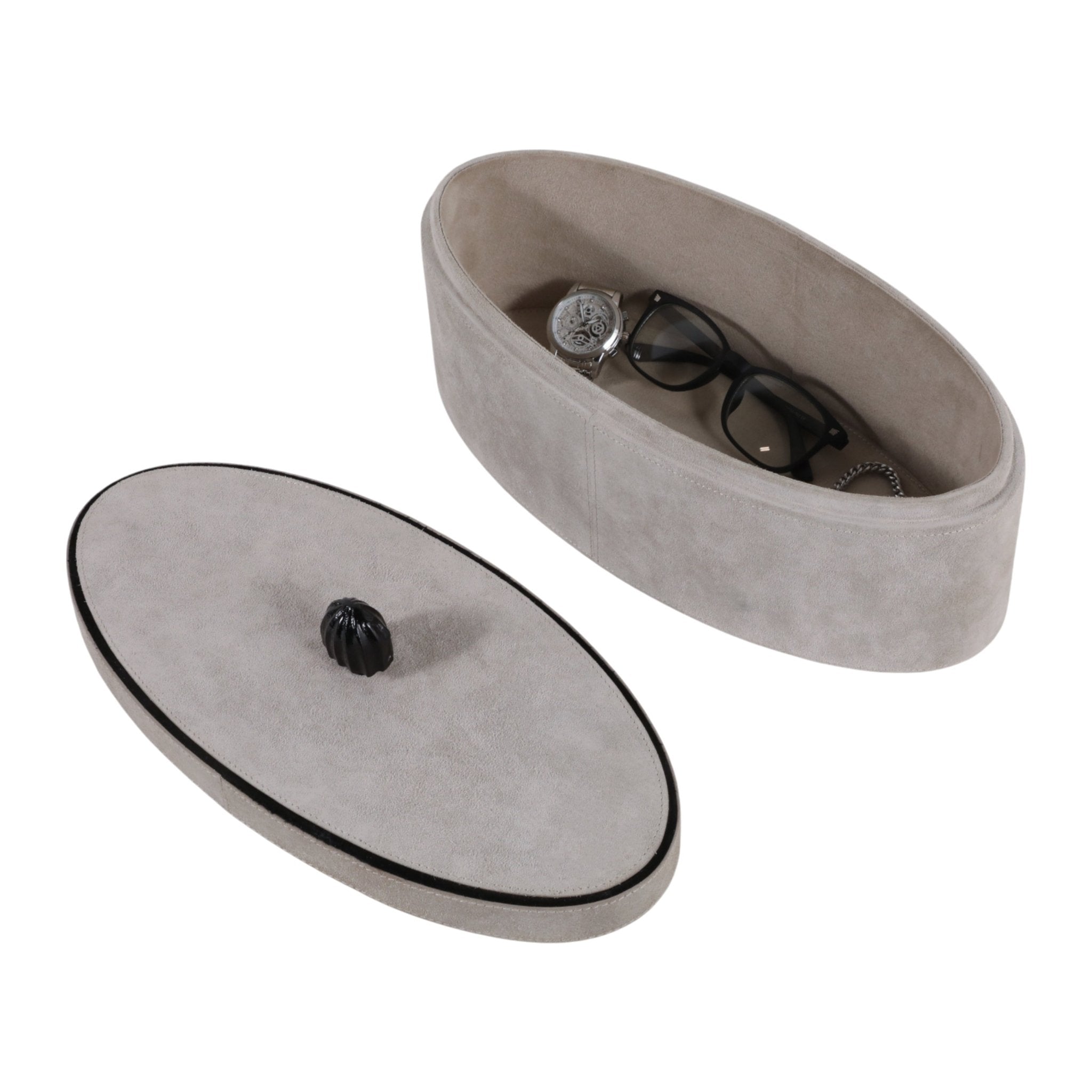 14" Gratiot Cream Suede Box Box| Sagebrook Home