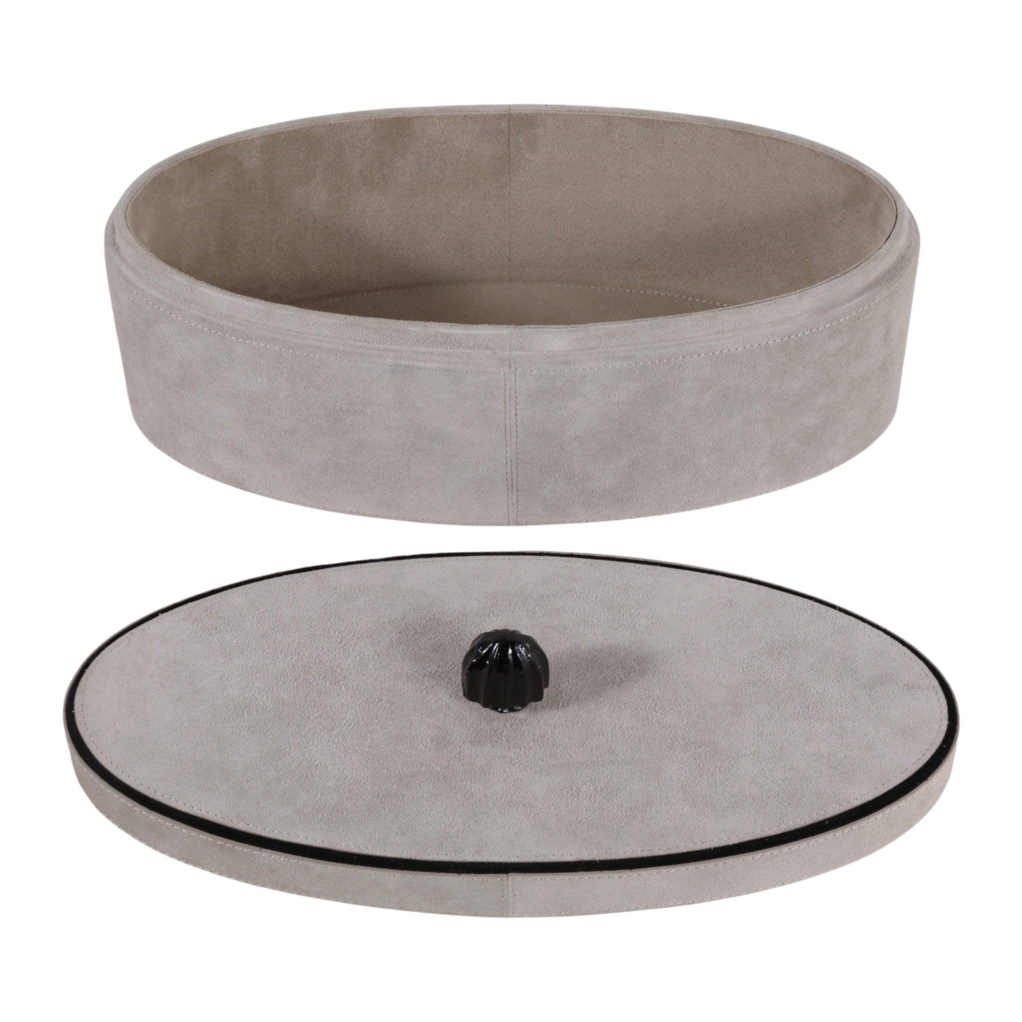 14" Gratiot Cream Suede Box Box| Sagebrook Home