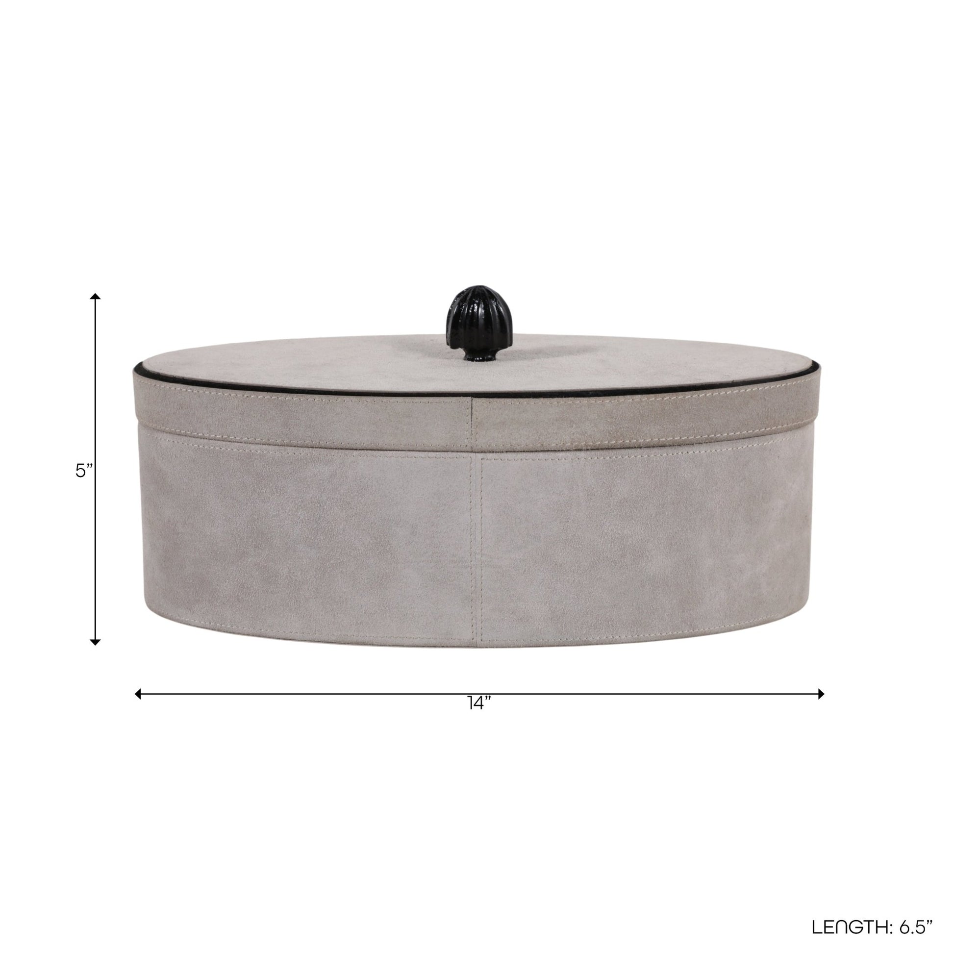 14" Gratiot Cream Suede Box Box| Sagebrook Home