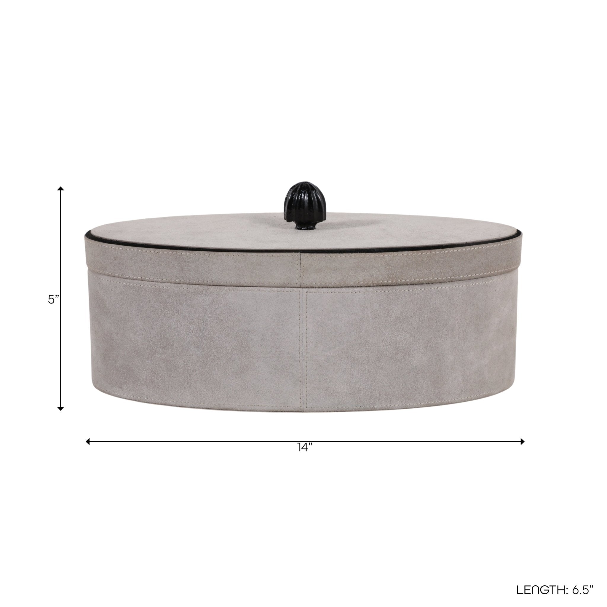 14" Gratiot Cream Suede Box Box| Sagebrook Home