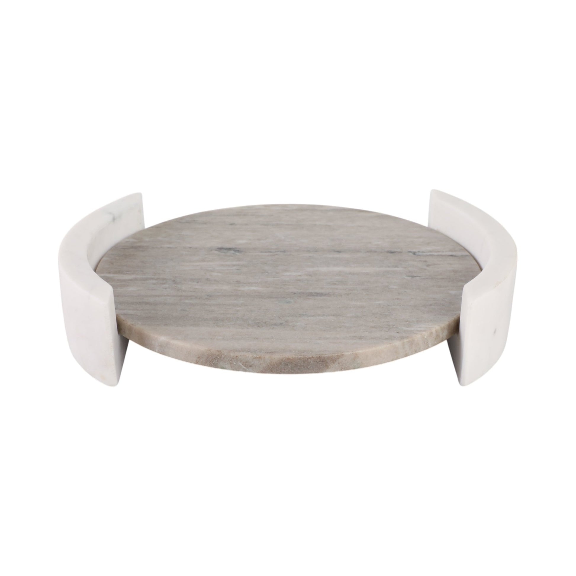 14" HARDING MARBLE TRAY, TAN Tray| Sagebrook Home