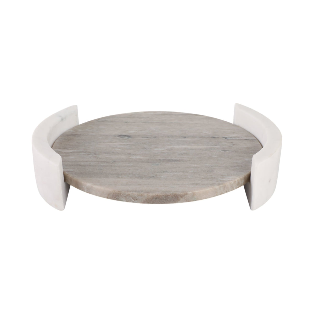 14" HARDING MARBLE TRAY, TAN Tray| Sagebrook Home