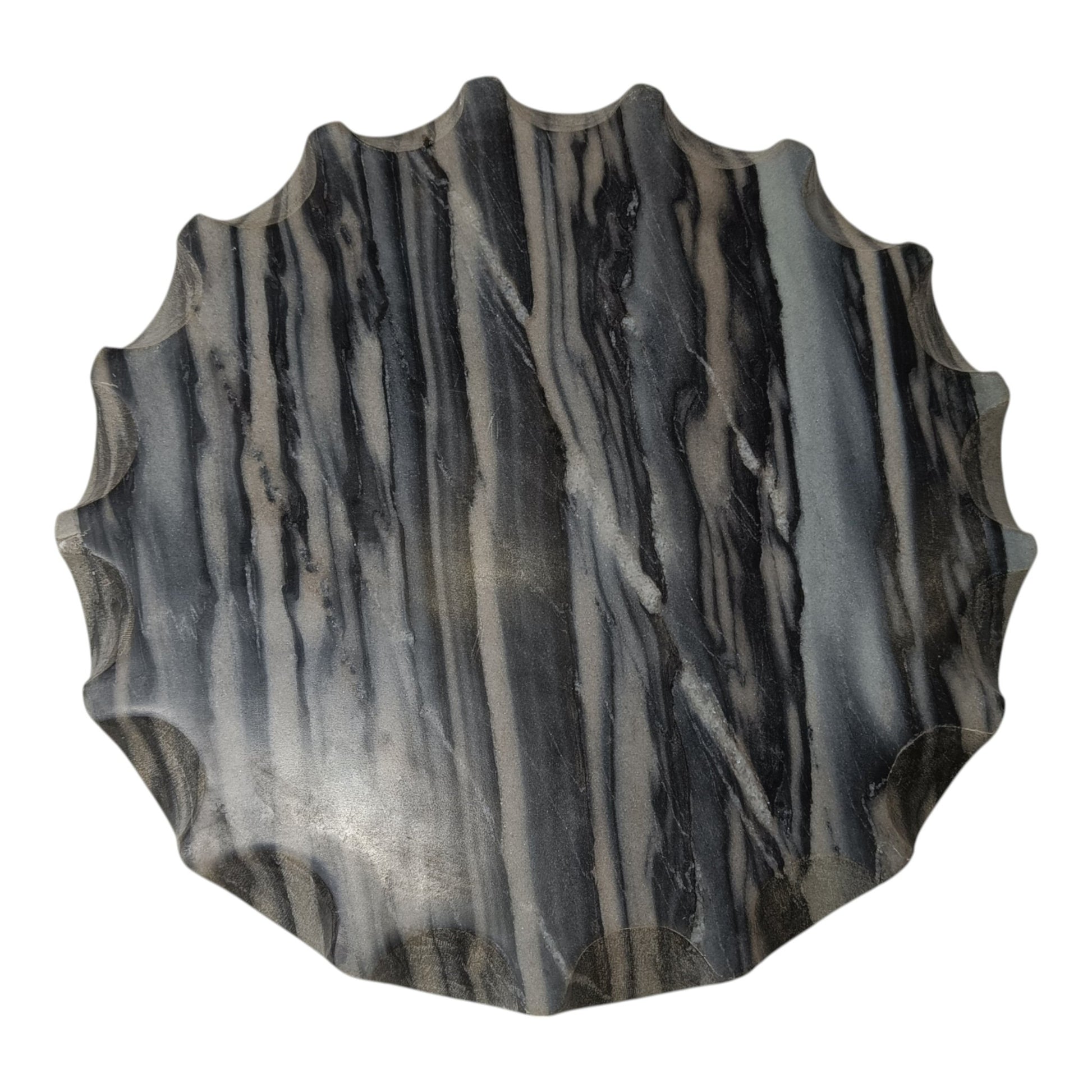 14" Hazley Carved Marble Tray Table Decors| Sagebrook Home