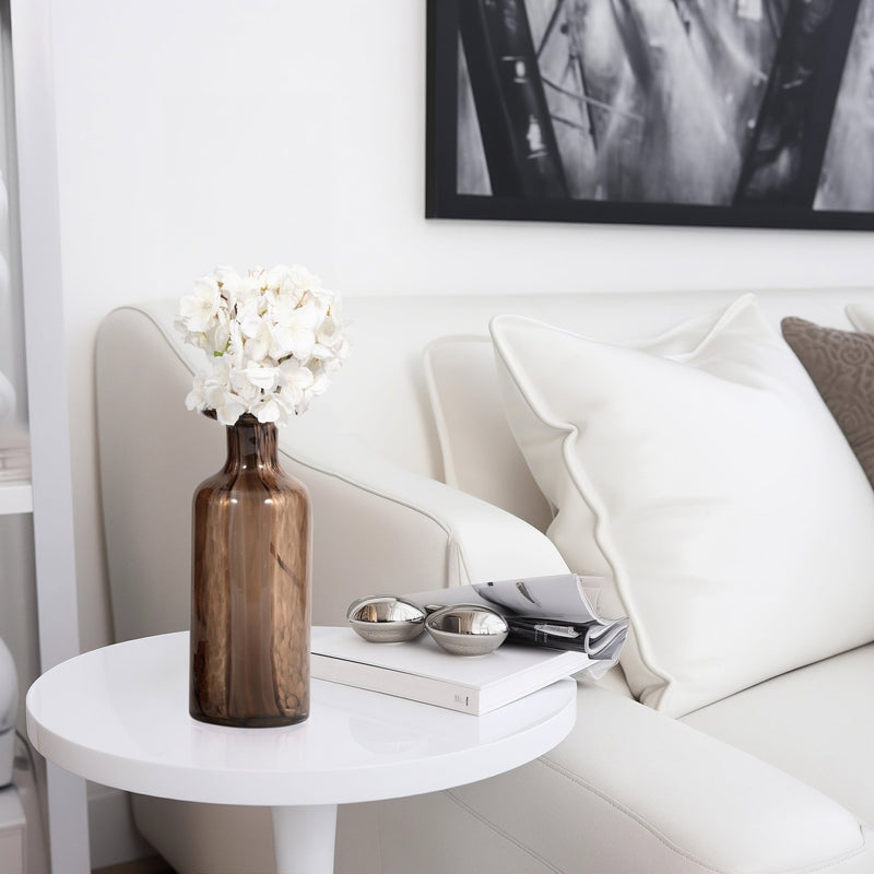 14" Hilary Large Brown Glass Bottle - Al Rugaib Furniture